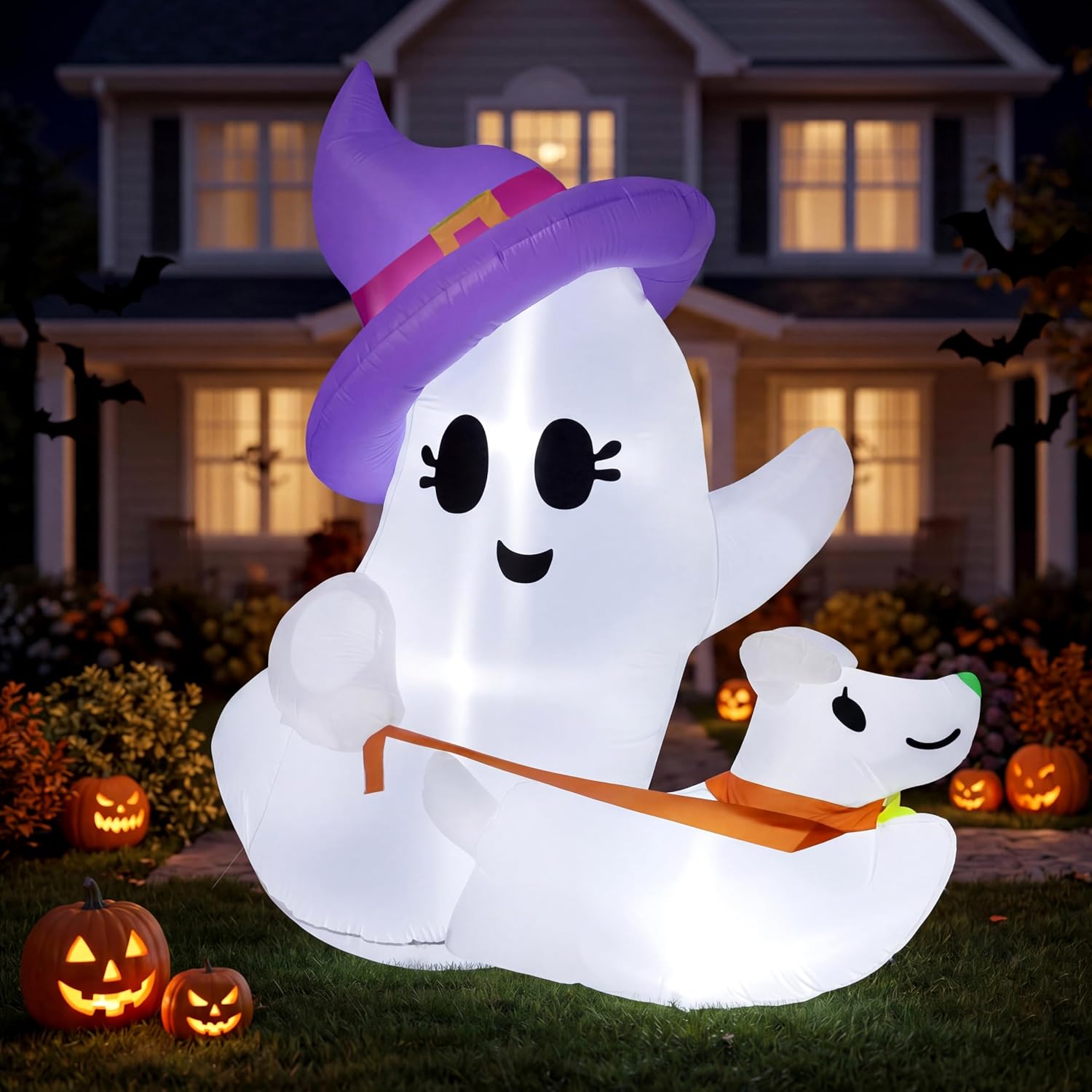 Joiedomi 6 FT outdoor Halloween inflatable (ghost + dog)