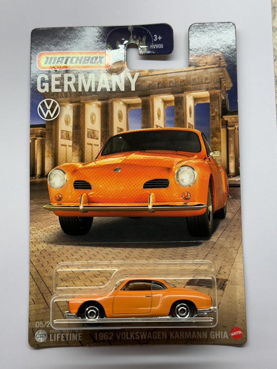 2024 Matchbox Best of Germany Series 1962 Volkswagen Karmann Ghia Gloss Orange 5/24 (Long Card) HVV27