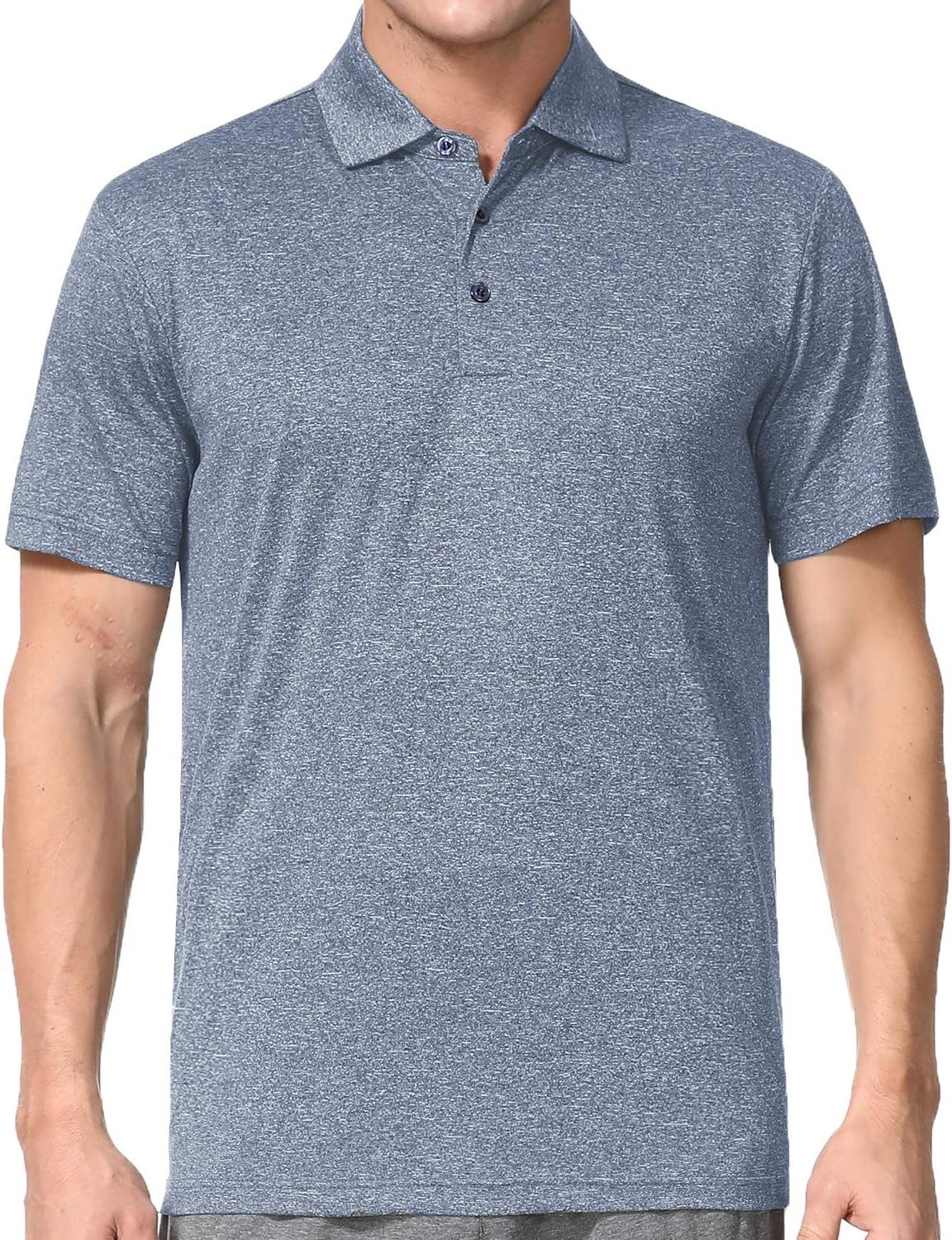 Men's Dry Fit Golf Polo Shirt Large Pewter
