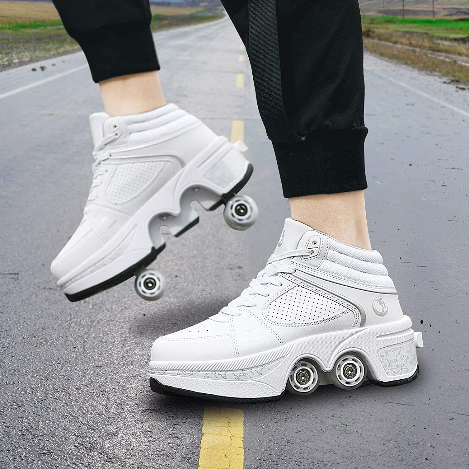 Rollschuhe, 2-in-1-mehrzweck-schuhe Quad Roller Skates, Roller Erwachsene Skates,41