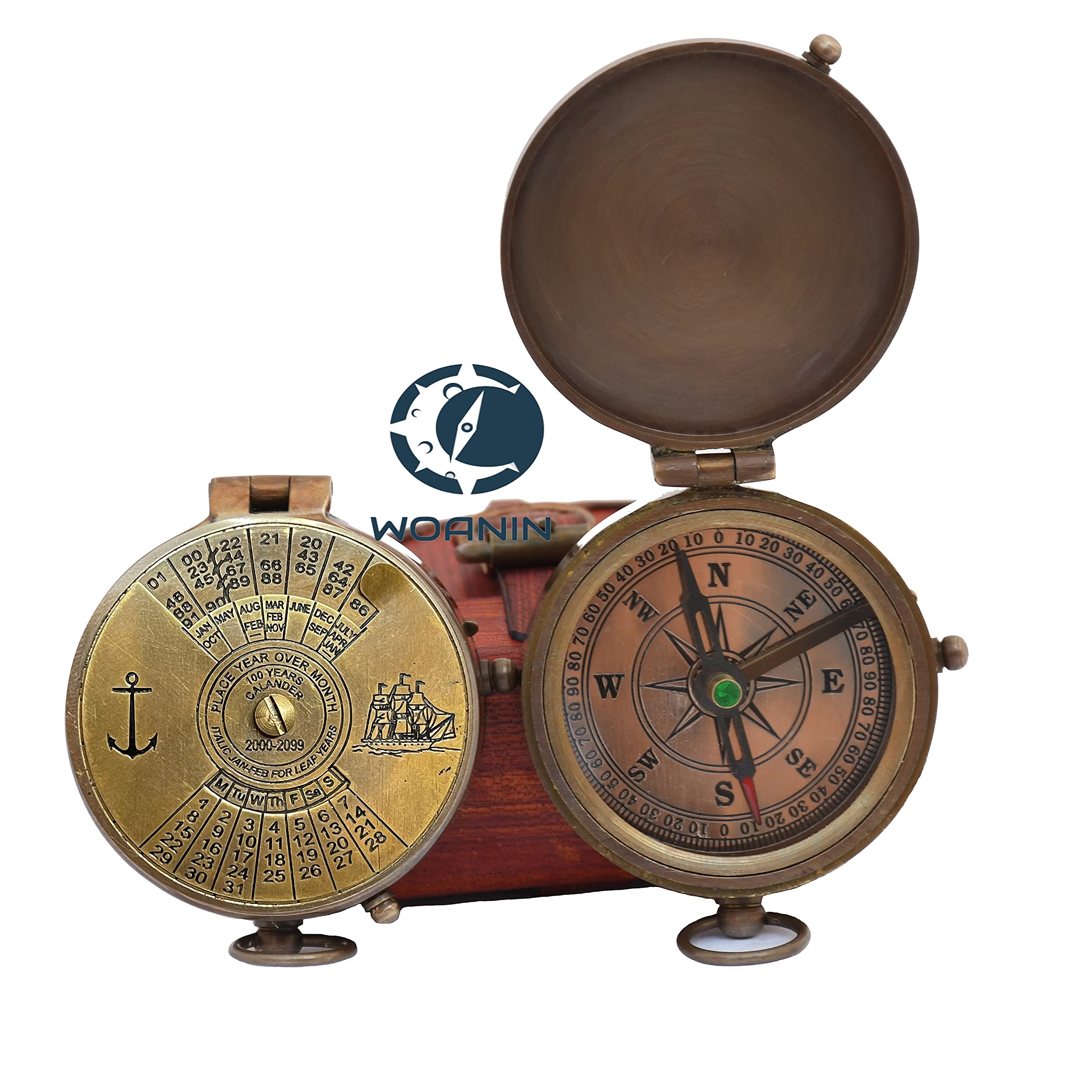 Engraved Boussole en laiton - Cadeau nautique pour mon fils - Cadeau pour son fils de la part de papa - Cadeau parfait et unique avec étui en cuir