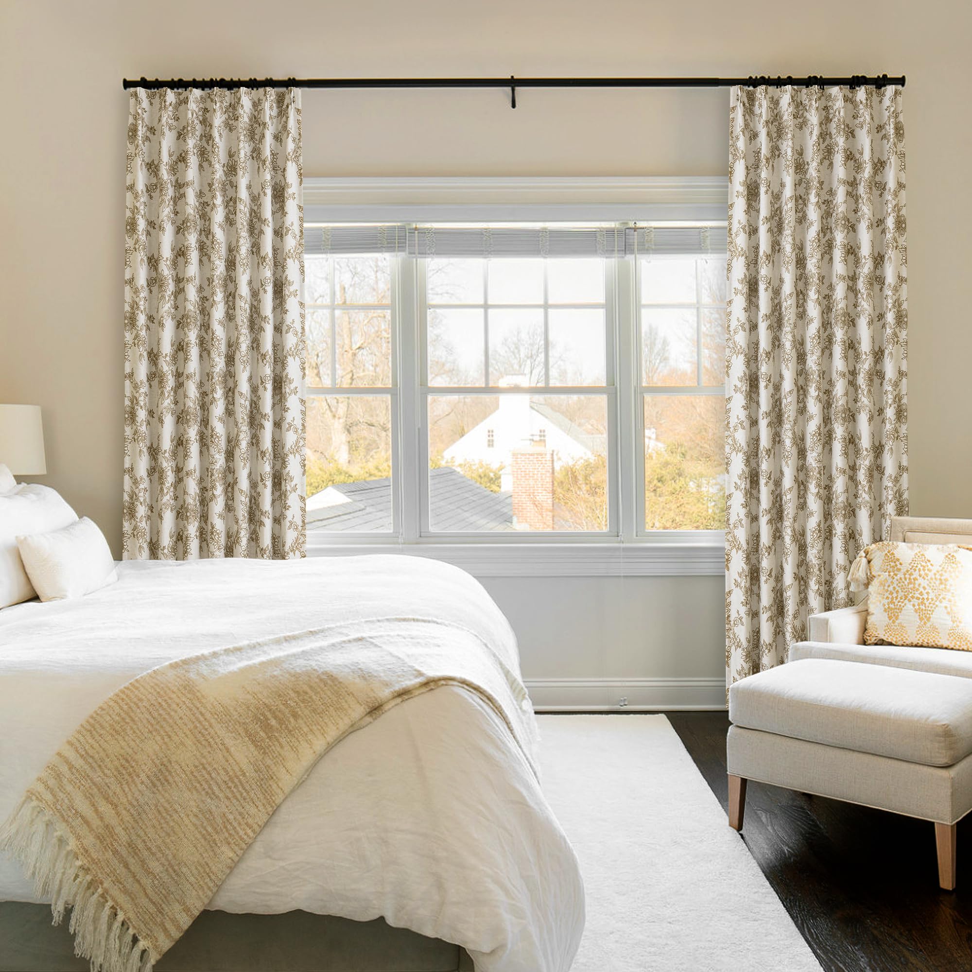 Floral Pinch Pleated Curtains - Blackout & 2 Panels -6