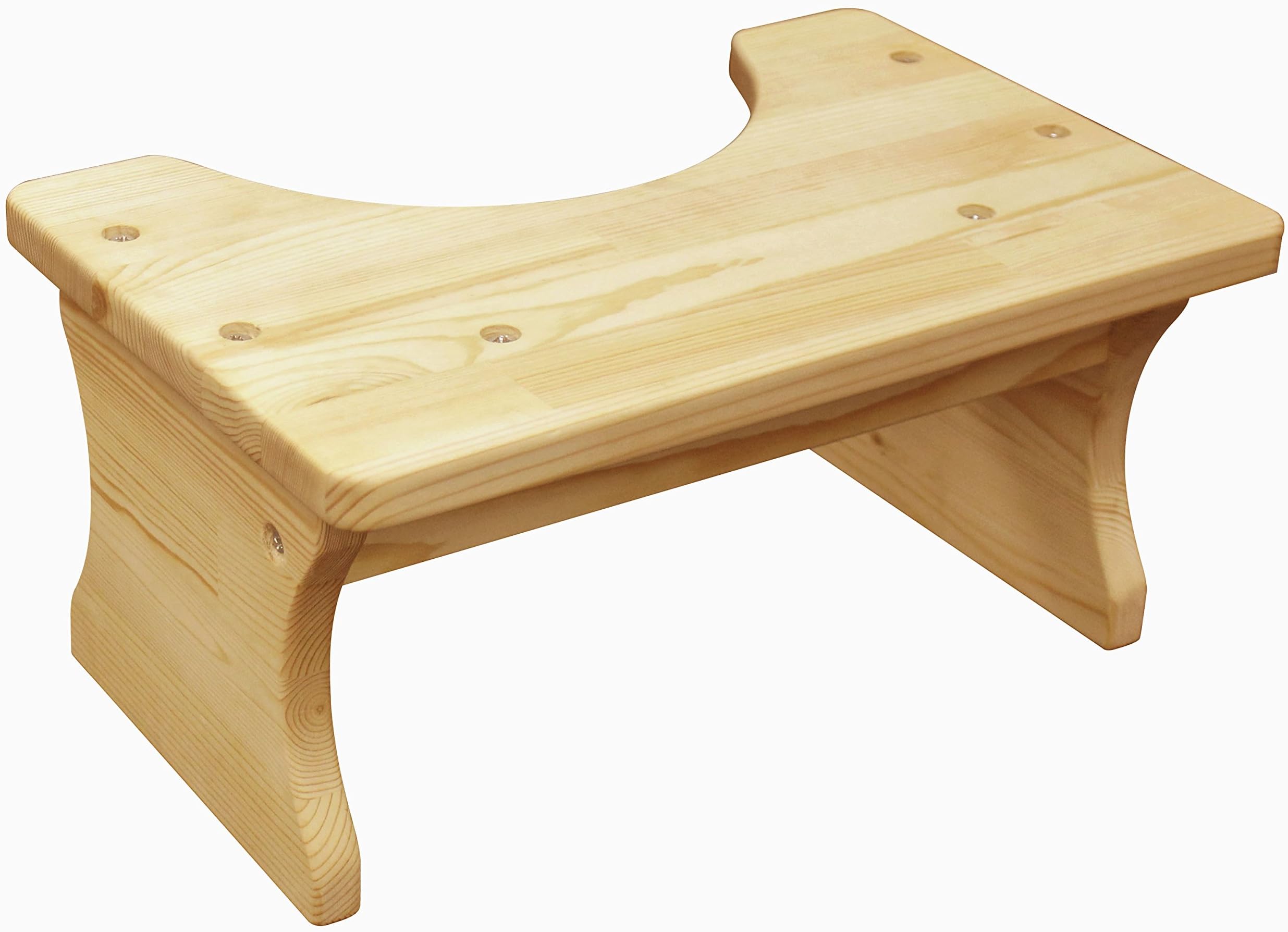 Pine Wood Toilet Step Stool Squatty Full Squat Seat Wooden Bathroom Chair Squatting to Poop Chairs Stools for Easy Going Durable,Lightweight for Bathroom (line)