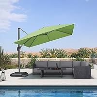 Vista 80 de PURPLE LEAF Sombrilla de Patio de 8 Pies para Exteriores Sombrilla Cantilever Cuadrada de Aluminio Sombrilla Offset con Rotación de 360 Grados