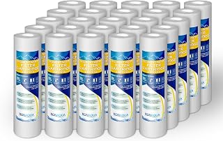 Sediment Water Filter Cartridge by Ronaqua 10"x 2.5", Four Layers of Filtration, Removes Sand, Dirt, Silt, Rust, made from Polypropylene (25 Pack, 1 Micron)
