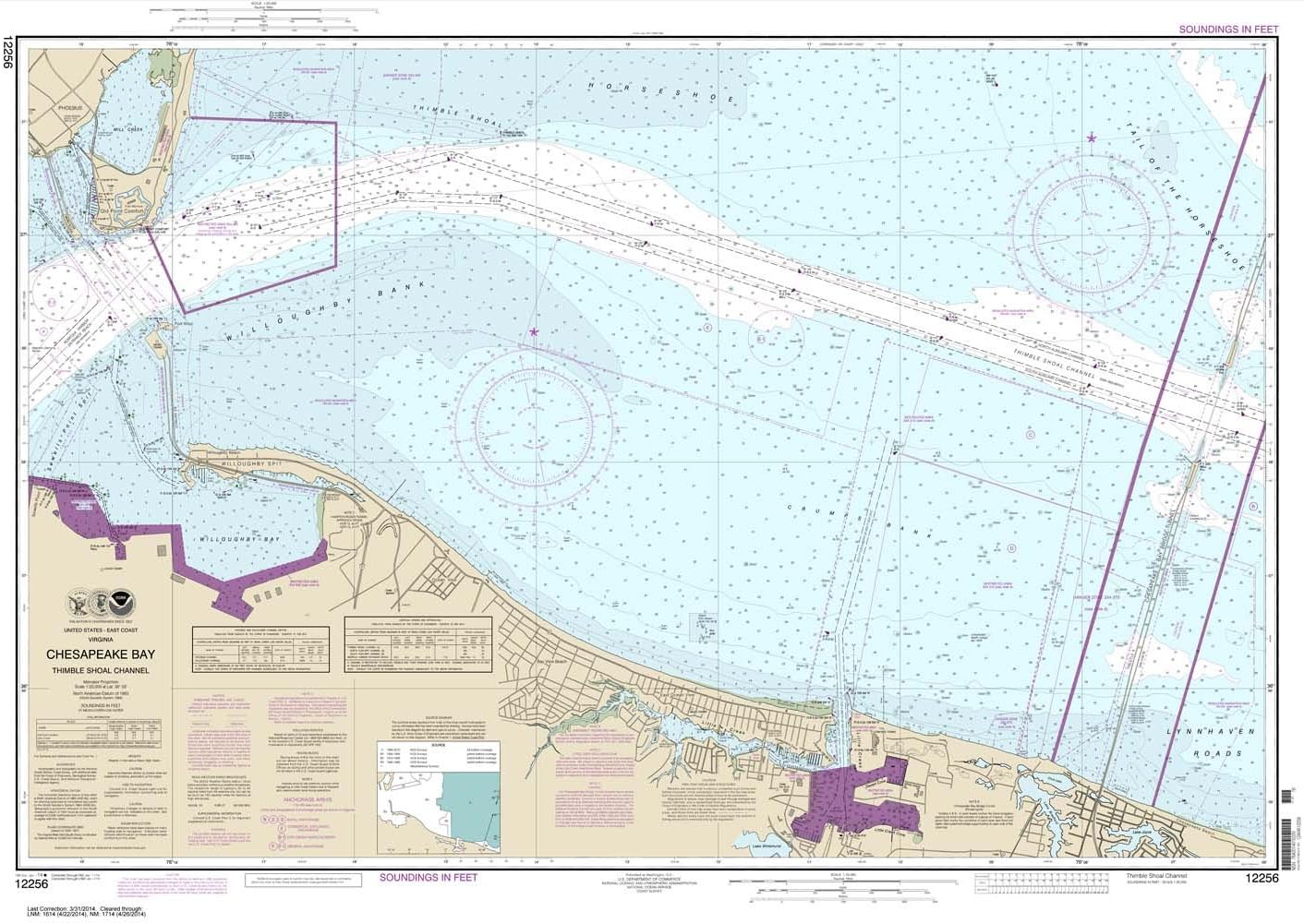 Paradise Cay Publications NOAA Chart 12256: Chesapeake Bay Thimble Shoal Channel