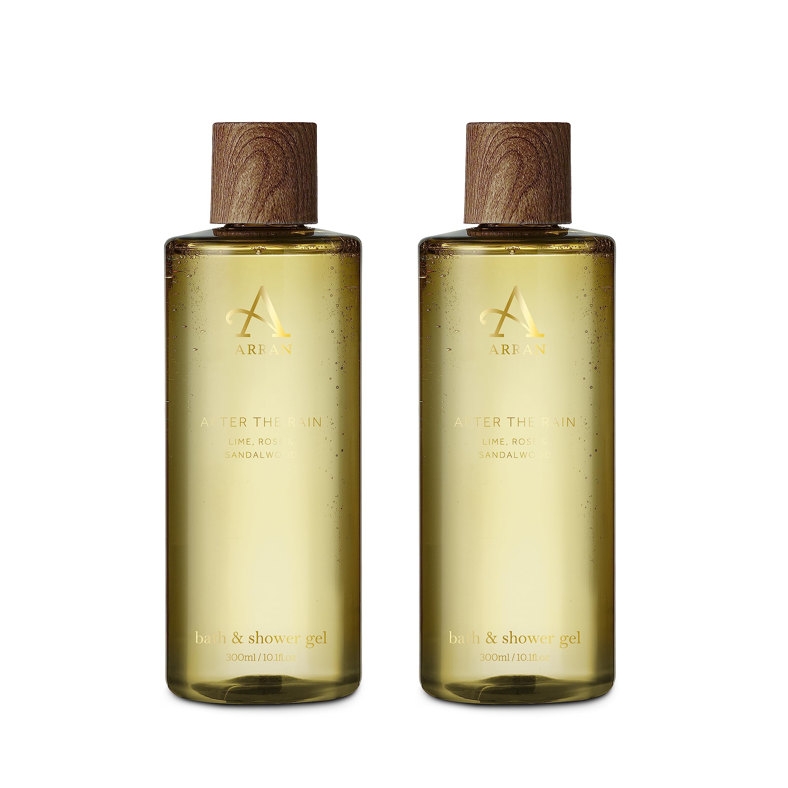 After the Rain Body Wash (300ml, Pack of 2) Luxury Scottish Shower Gel with Sandalwood, Rose & Lime - Premium Gift for Women & Men