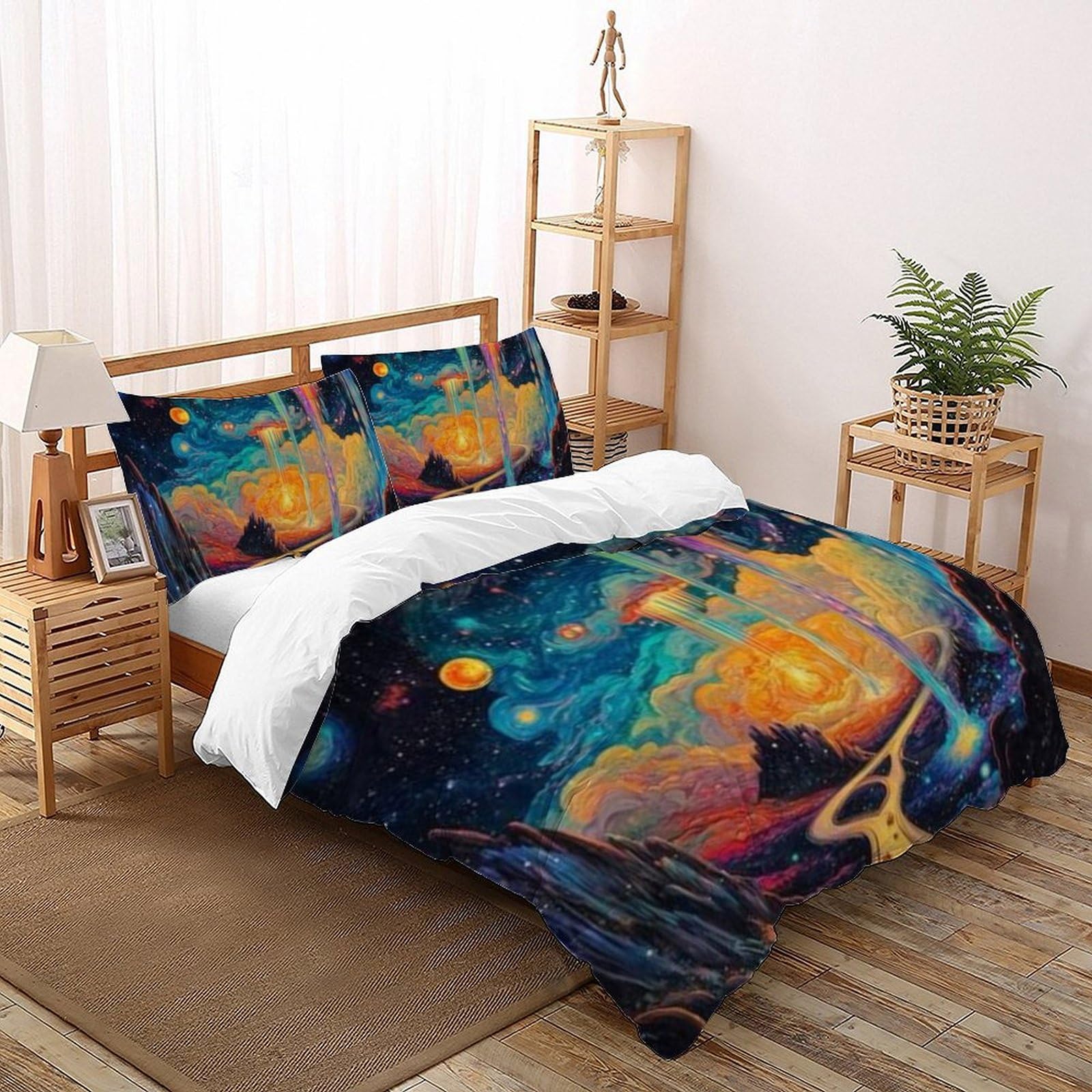 Housse de couette zippée planètes pour en finir avec la corvée du lit d'enfant désordonné