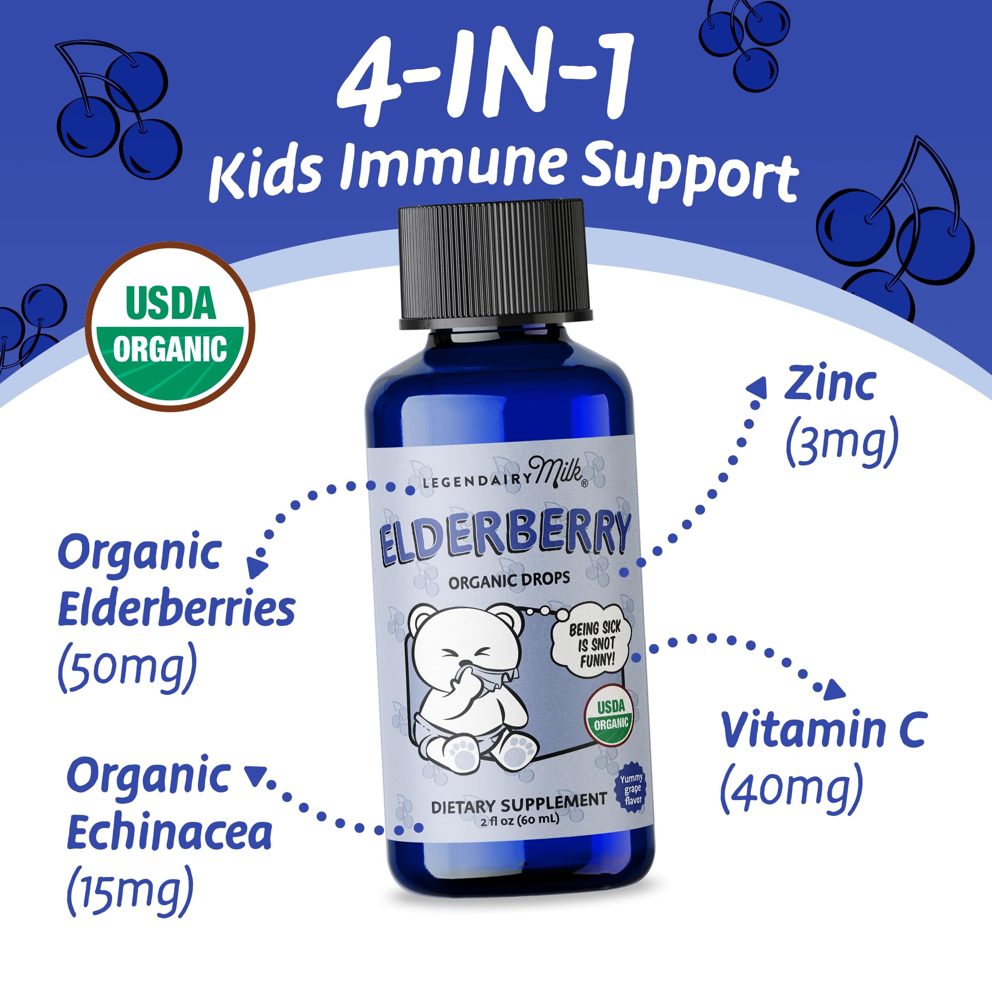 Amazon.com: Legendairy Milk Elderberry Syrup Organic Liquid Drops