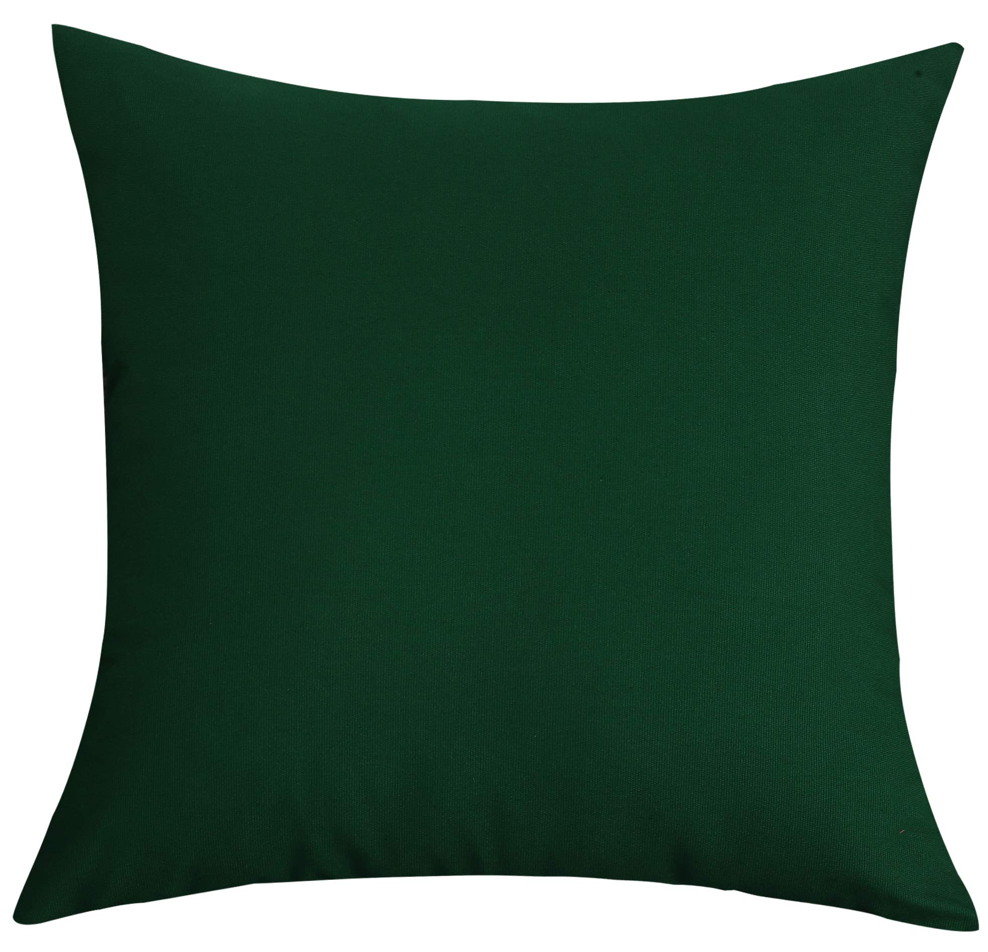 TangDepot Handmade Decorative Solid 100% Cotton Canvas Throw Pillow Covers/Pillow Shams, (28"x28", Deep Green)