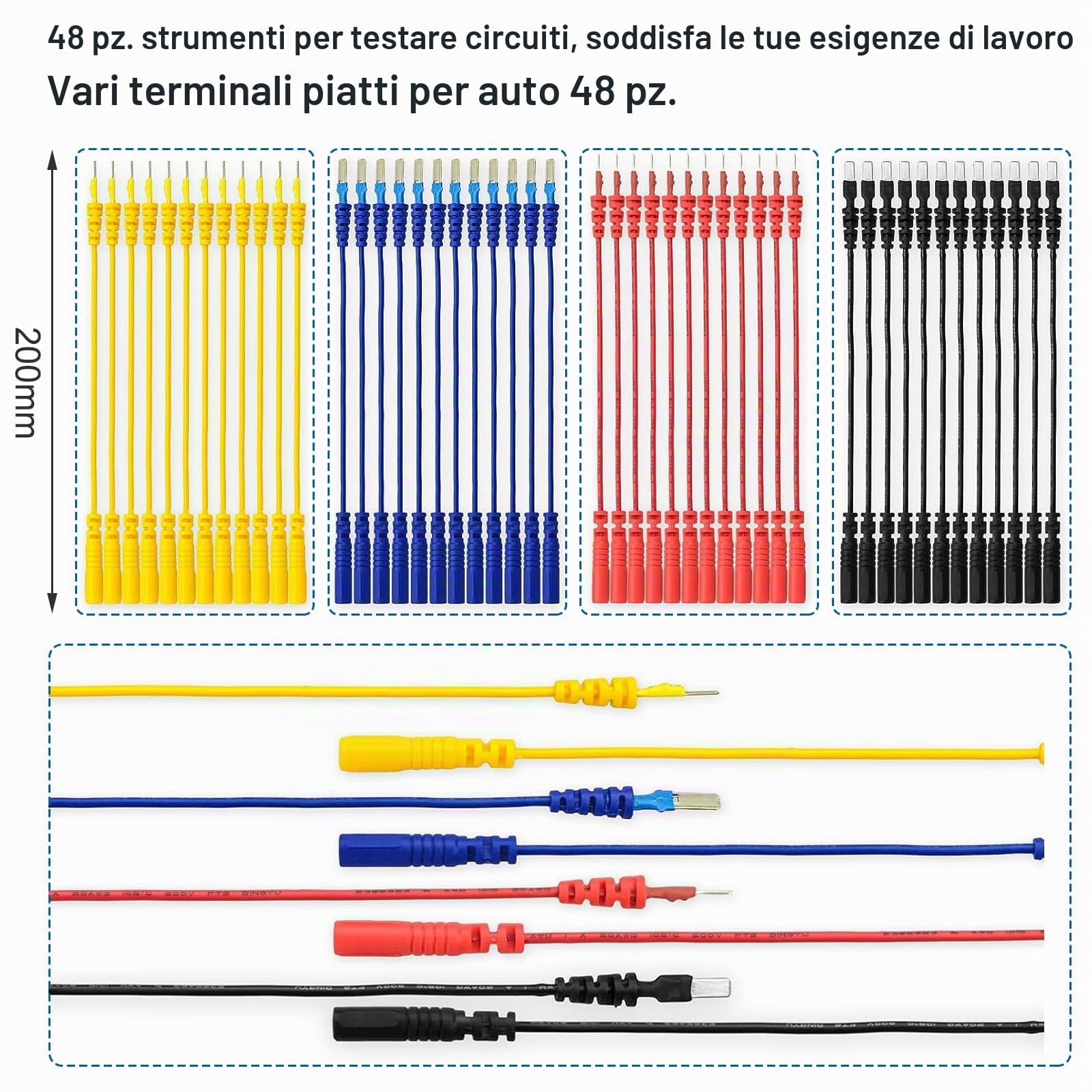 92 Puntali per Multimetro Test Lead, Puntali Tester Multimetro | Digitale con Clip Alligatore/Sonda per Digitale Multimetri Accessori