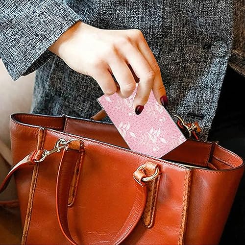 Miniatura 5 de susiyo Pink Tender Floral Seamless Business Card Holder, Slim Business Name Card ID Case Pocket Organizer Professional PU Leather & Stainless Steel