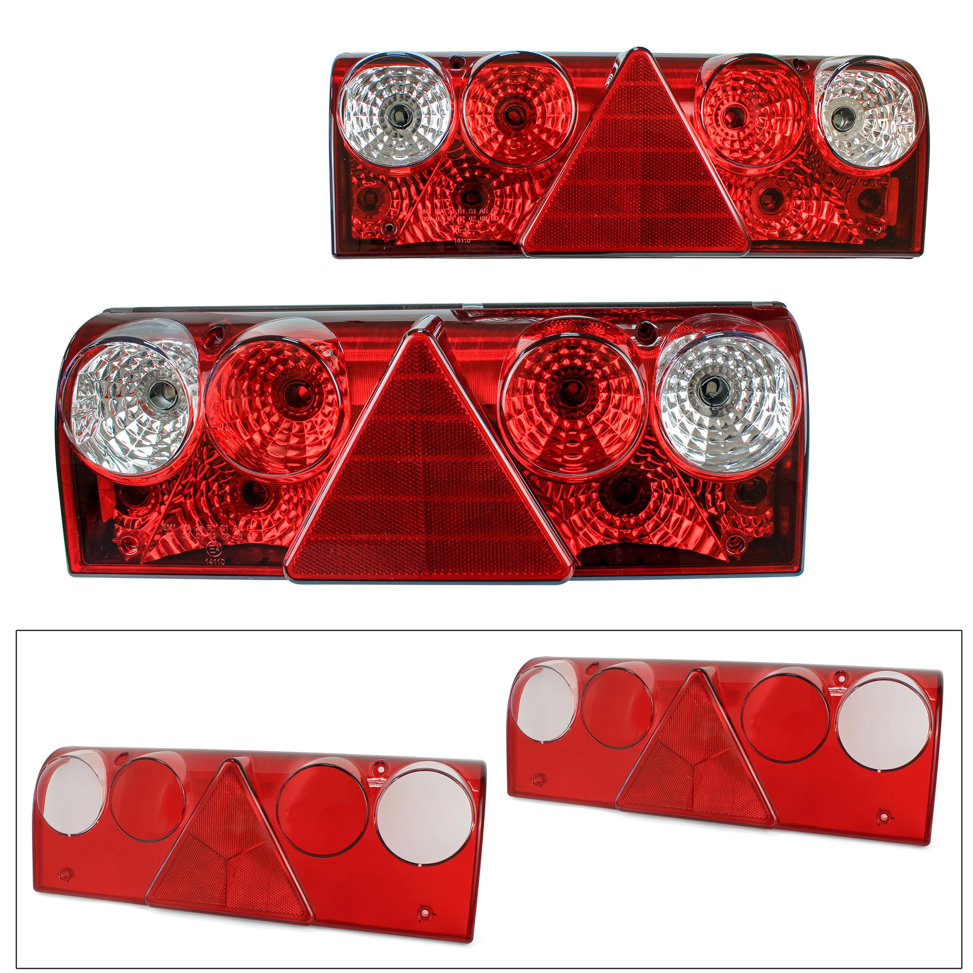 Generisch Schmitz Europoint Lot de 2 feux arrière gauche + droit pour remorque de camion certifié E + 2 verres de rechange