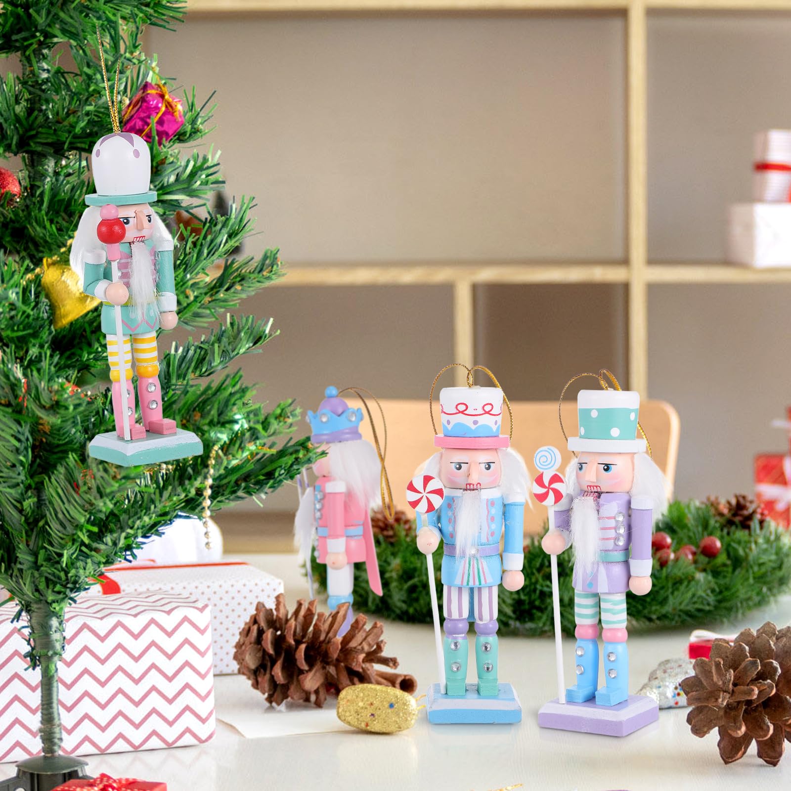 Figurine Casse-Noisette En Bois Violet – Déco De Noël Chaleureuse Pour Cheminée, Bureau Ou Table (24,8 Cm)