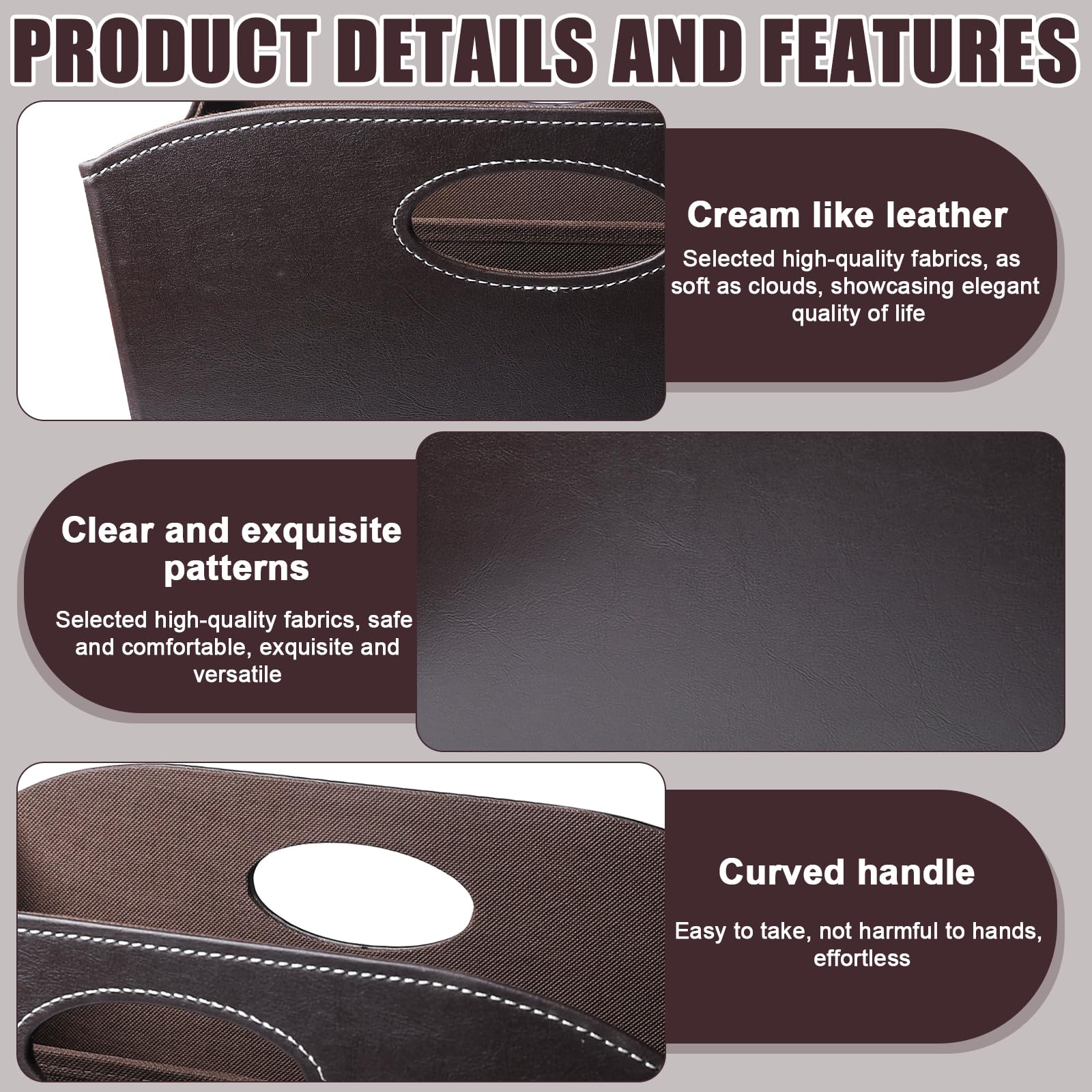 Porte-Revues Pliable Avec Poignée - 35x19x27 Cm, Cuir Synthétique Noir, Pour Bureau, Salon, Maison