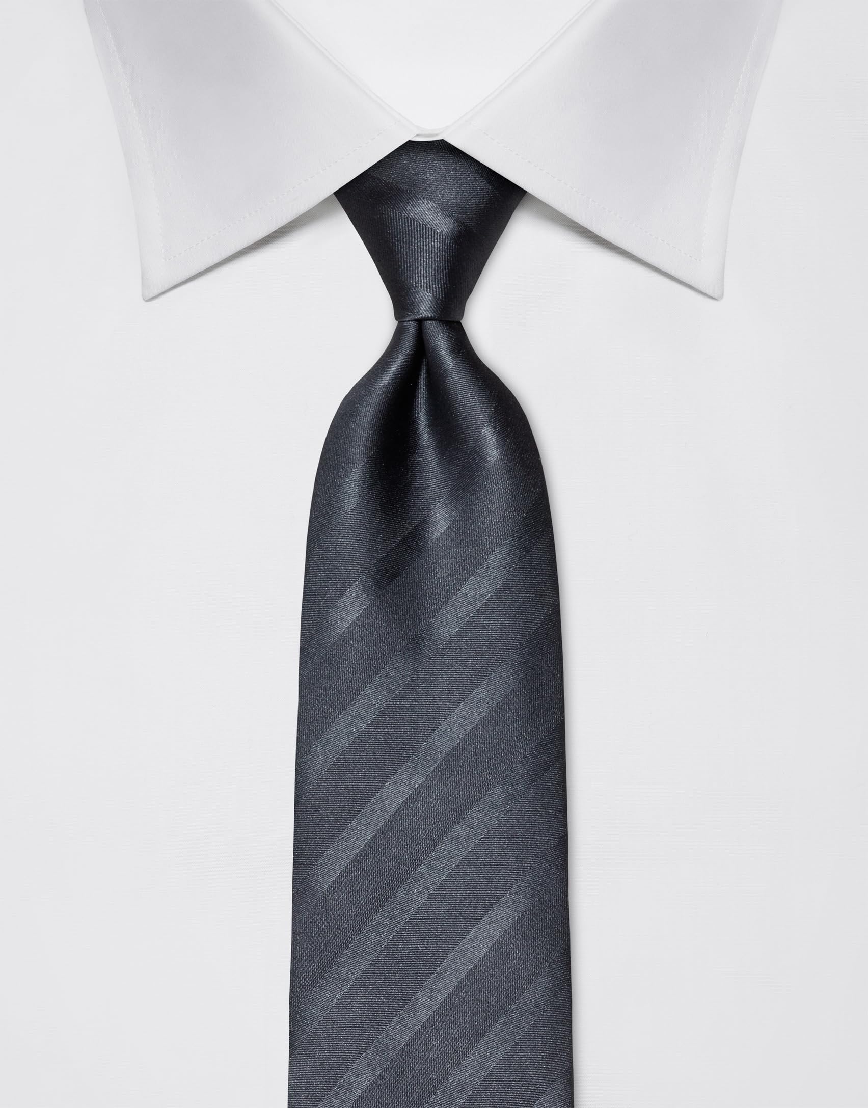 Vincenzo Boretti cravatta elegante classica da uomo, 8 cm x 15 cm, di pura seta di alta qualità, idrorepellente e antisporco, motivo a righe tono su tono