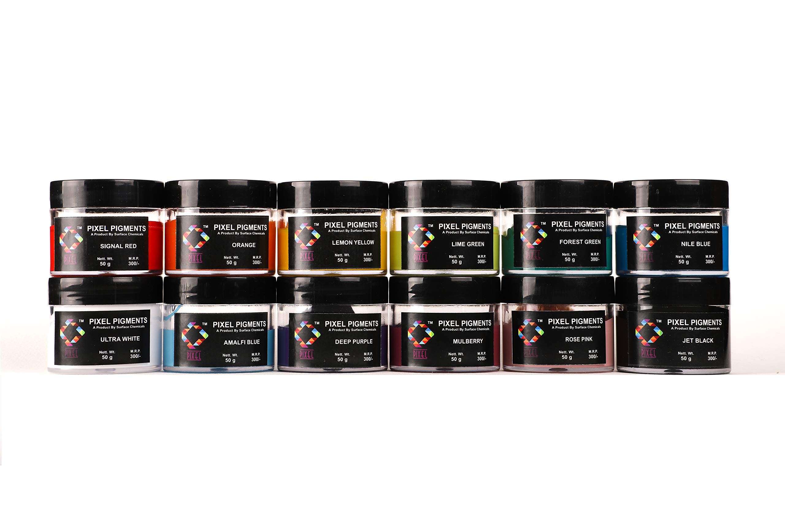 Pixel Pigments , Combo of Selected Epoxy Resin Art Colors (Set of 12)