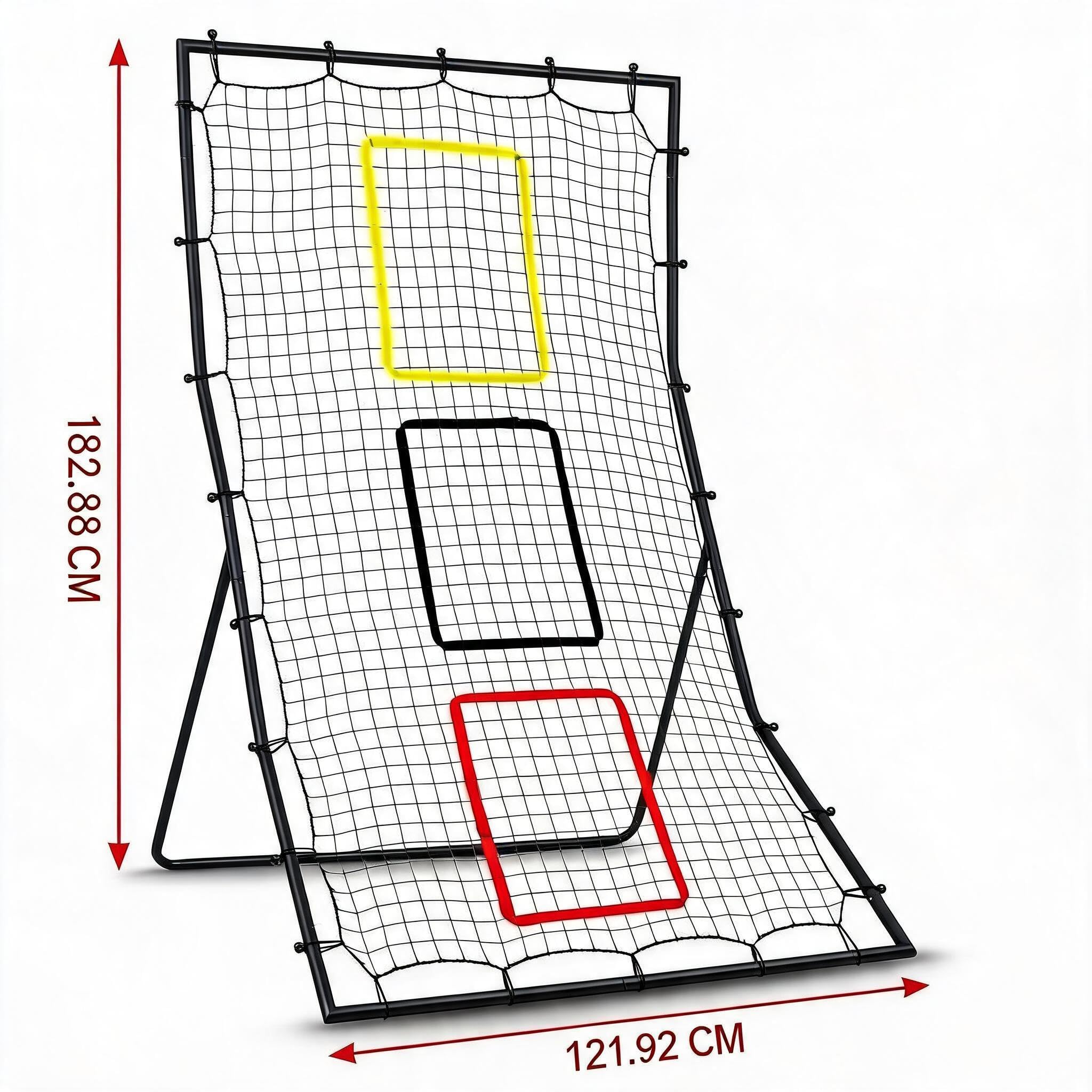 Baseball- Und Softball-Rückprallnetz 183 x 122 cm, Pitching- Und Fielding-Rebounder Mit 3 Zielzonen, Trainingsnetz Für Wurf-, Fang- Und Schlagtraining