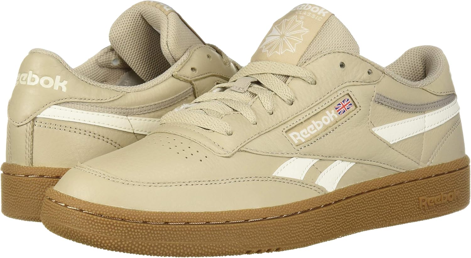 Reebok Men's Club C Cross Trainer, Parchment/Chalk/Gum, 14