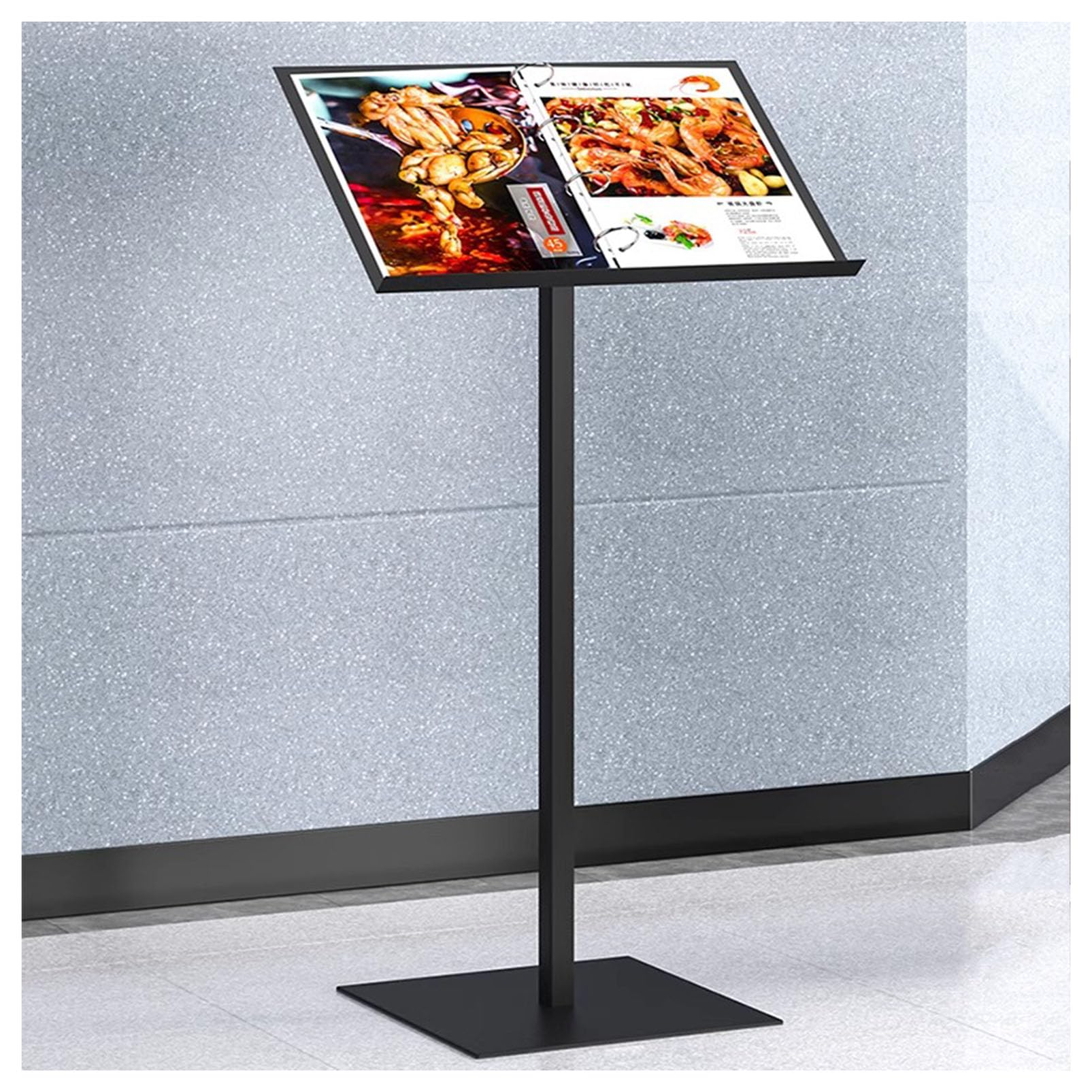Soporte de metal ajustable para carteles de ferias y exposiciones, soporte independiente con ajuste de altura para exhibiciones publicitarias y estantes de literatura