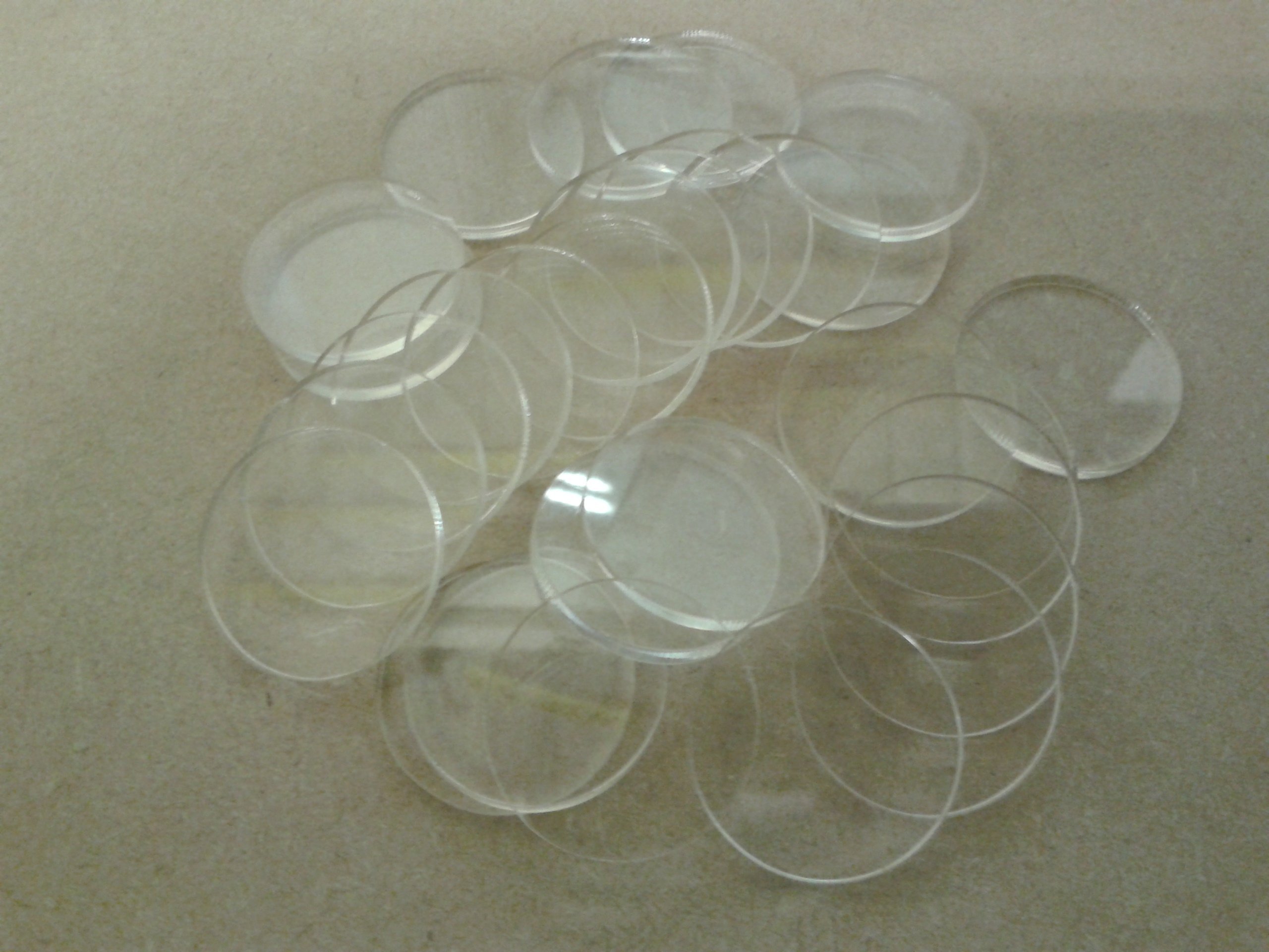 Laser Cut Clear Acrylic Circles 8cm Diameter Pack of 20