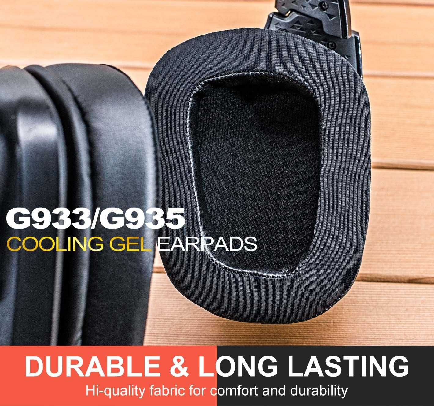 G935 Cooling Gel Earpads - Compatible with G935 G933 G633 G635 Headset, Hybrid Fabric Cooling Gel Replacement Earpads (Hybrid Fabric) image 4