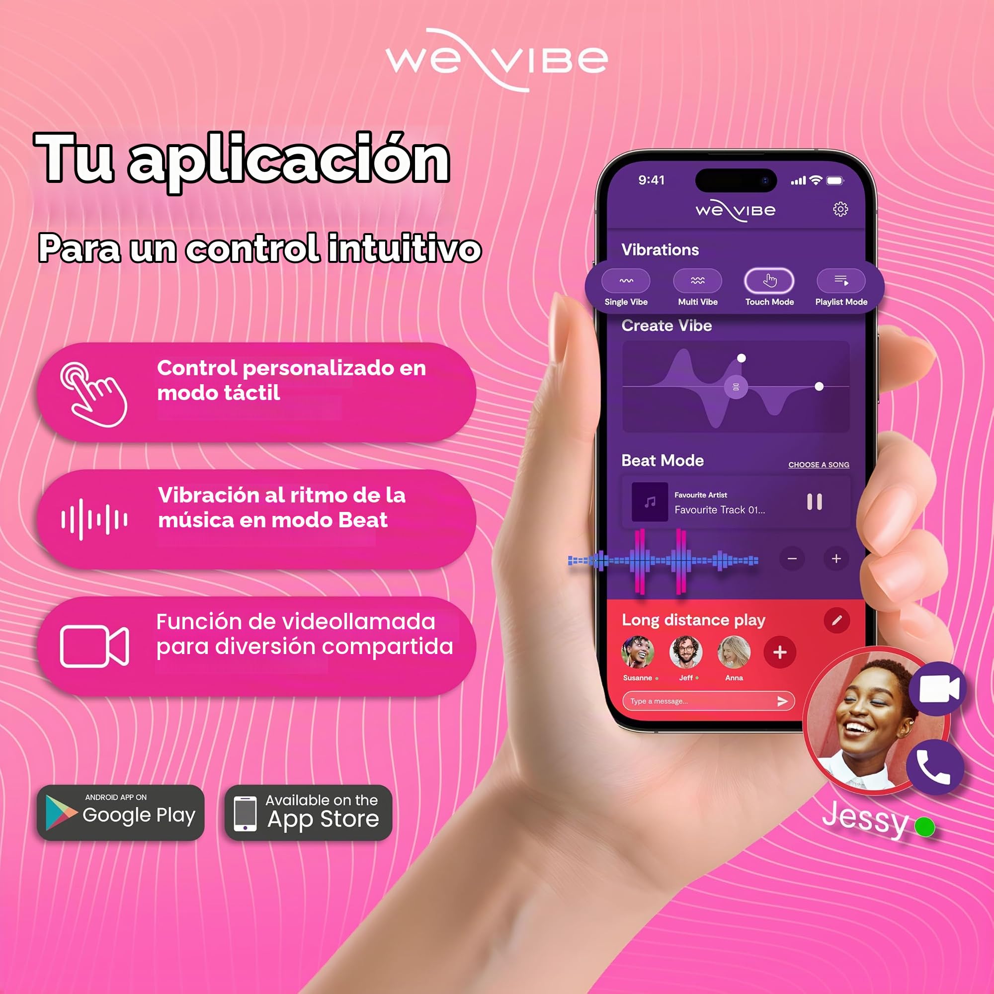 We-Vibe Jive 2 Vibrador para el Punto G - Vibrador con Forma de Huevo - Juguete Erótico para Mujeres y Parejas - Control Mediante App y Mando a Distancia - Resistente al Agua - Recargable