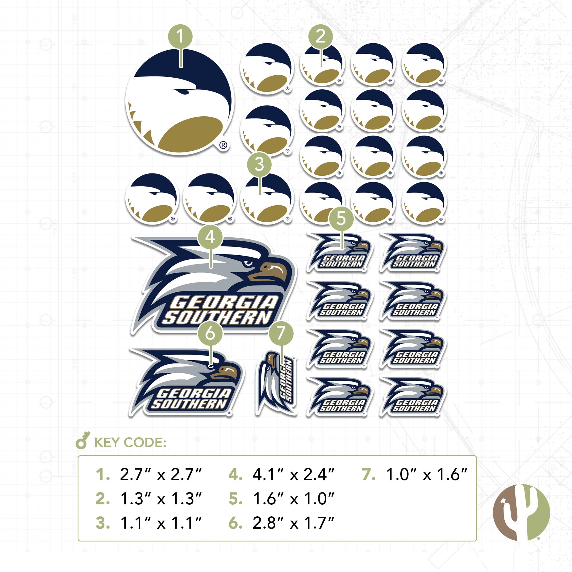 Georgia Southern University Sticker Sheet - 14 Vinyl Decals For Laptop, Car, Water Bottle - View #9