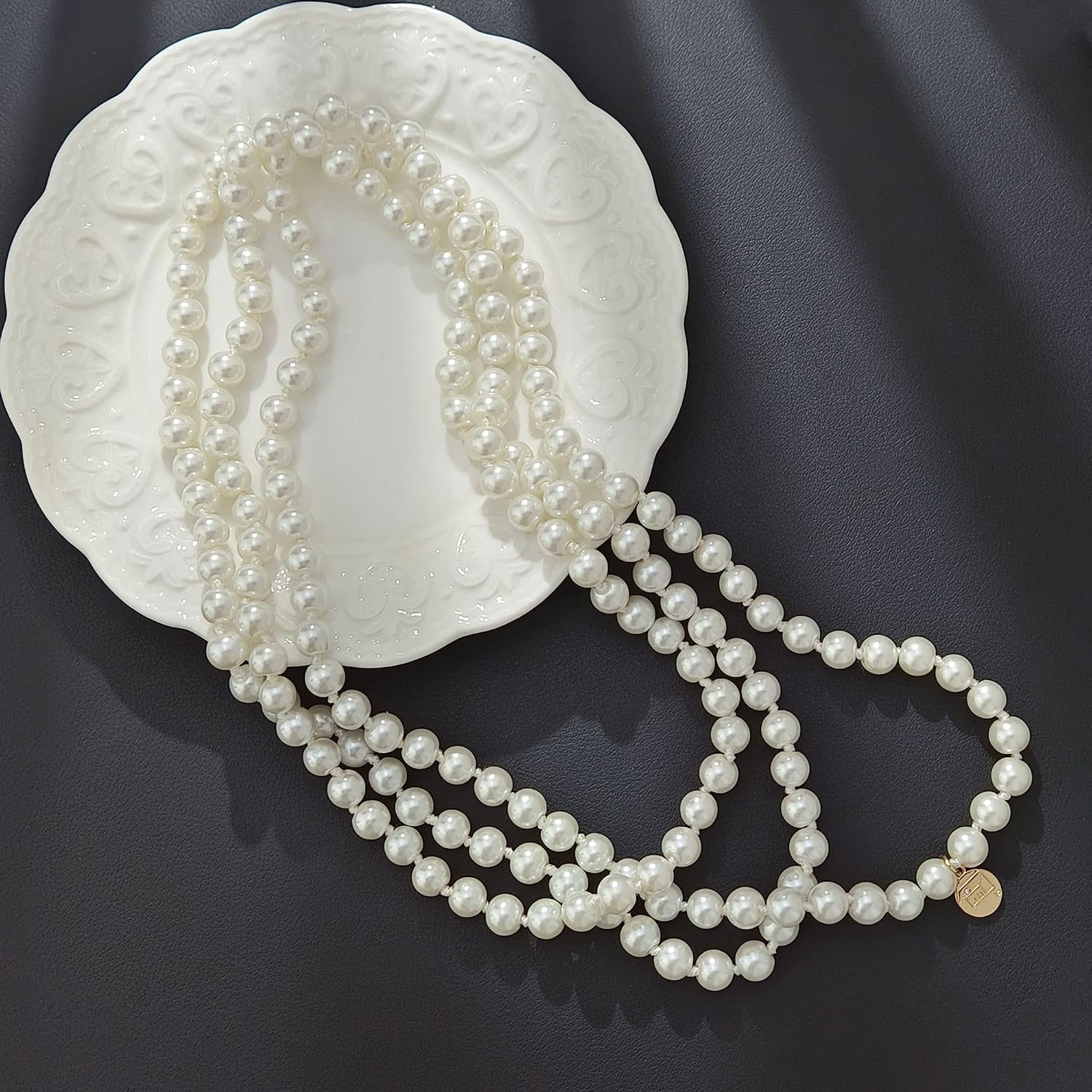 Firstmeet Pearl Long Necklace For Women Fashion Faux Pearl Vintage 60" Strand Wedding Jewelry for Women