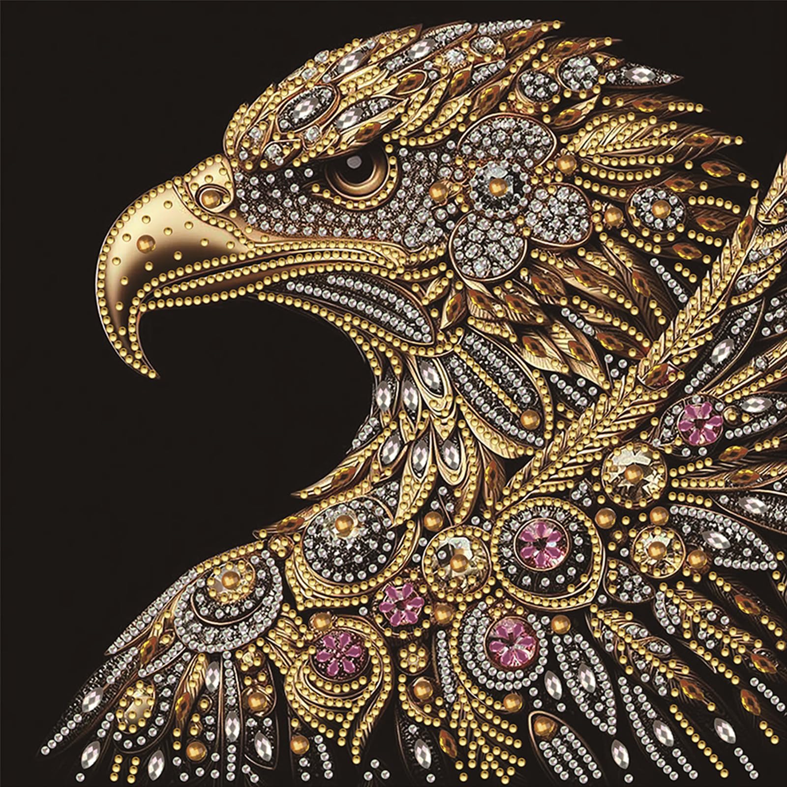 5D Special Shape Diamond Art Painting Kits for Adults, DIY Crystal Rhinestone Gem Art Craft for Beginners, Diamond Mosaic Kit, Home Wall Decor Gift 11.8x11.8 Inch(Eagle)