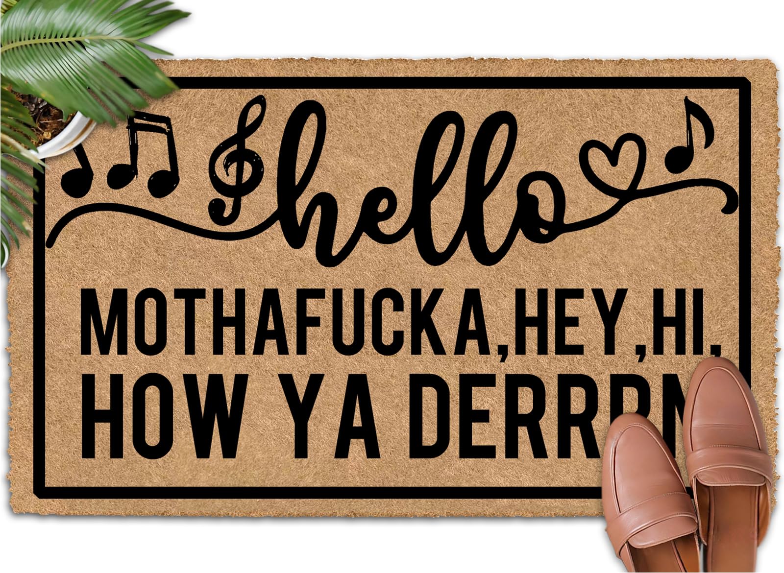 Hello Mothafucka, Hey, Hi, How Ya Dur'en 30"x18" Personalize Your Entrance with a Welcome Mat Indoor Personalized Door Mats Outside Valentine Door Mat Thanksgiving Doormat