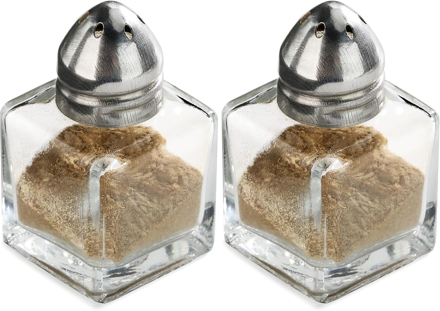 New Star Foodservice 22254 Glass Cube Mini Salt and Pepper Shaker with Stainless Steel Top, 0.5-Ounce, Set of 48 (Pack of 2)