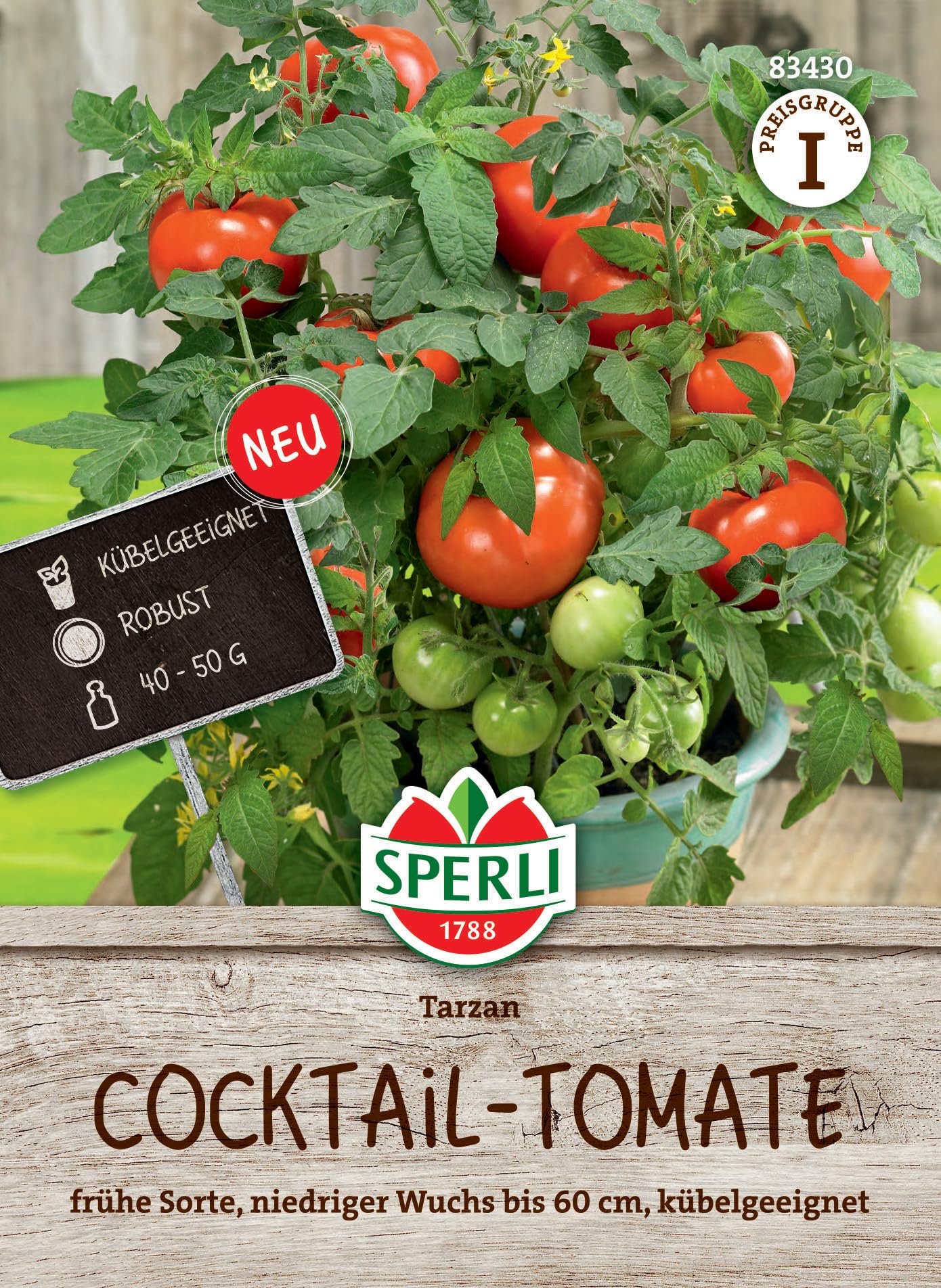 Sperli Cherry-Tomatensamen Tarzan, F1 83430 - Süßer Geschmack & hohe Erträge, aromatische Sorte für Kübel & Hochbeet, ideal für Salate & Snacks