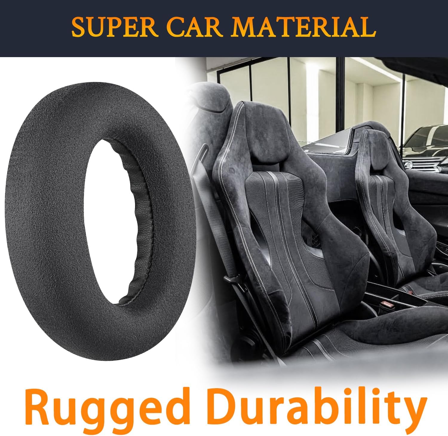 SOULWIT Micro Suede Replacement Earpads for Bose 700 (NC700) Wireless Headphones, Ear Pads Cushions with High-Density Noise Cancelling Foam, Added Thickness - Black - Image 4