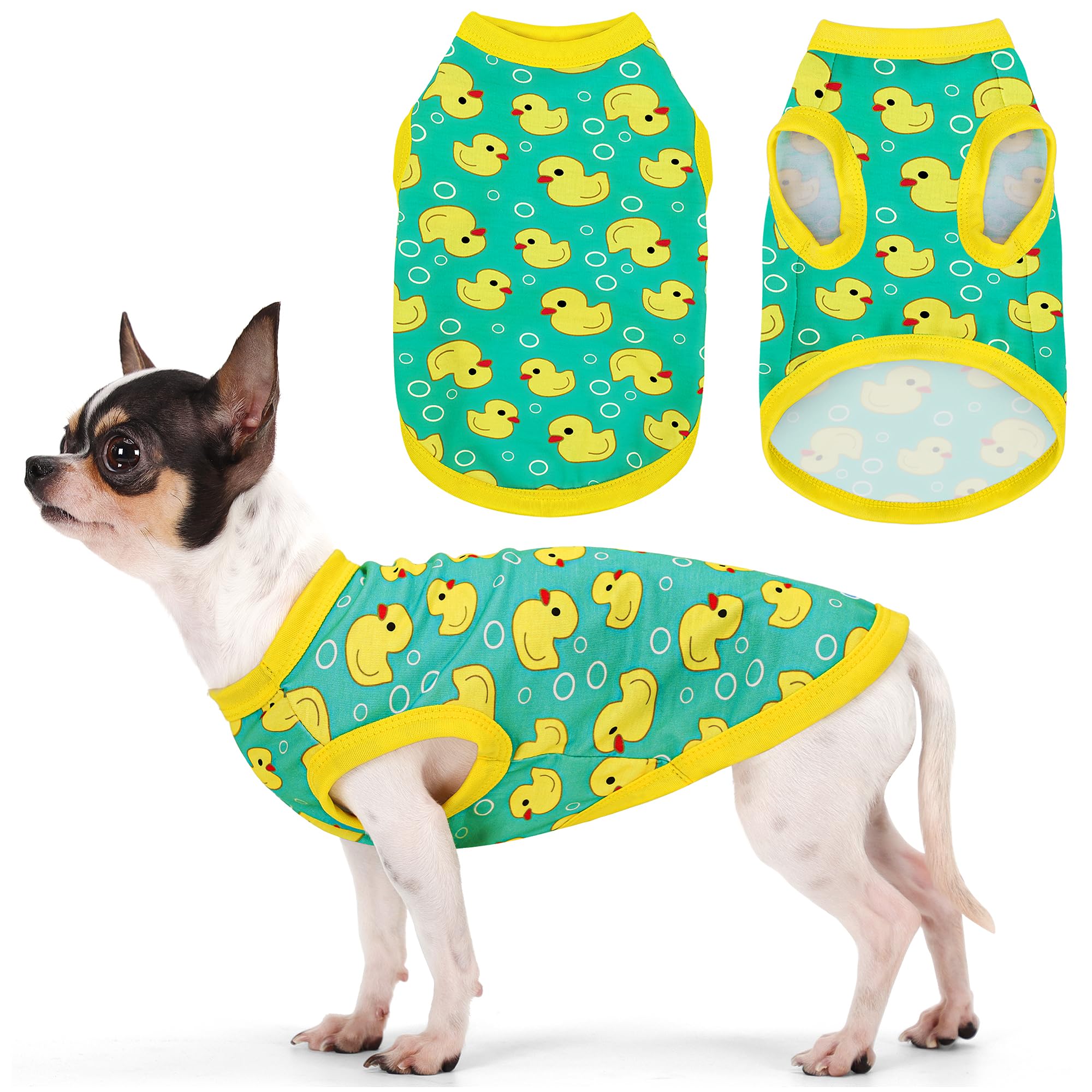 Adorable Yellow Duck Dog Shirt: Lightweight Polyester Cartoon Puppy Vest, Small Medium & Large Dog T-Shirt, Summer Pet Clothes, Cute Dog Apparel, Breathable Dog Tank Top XXL โ image 1