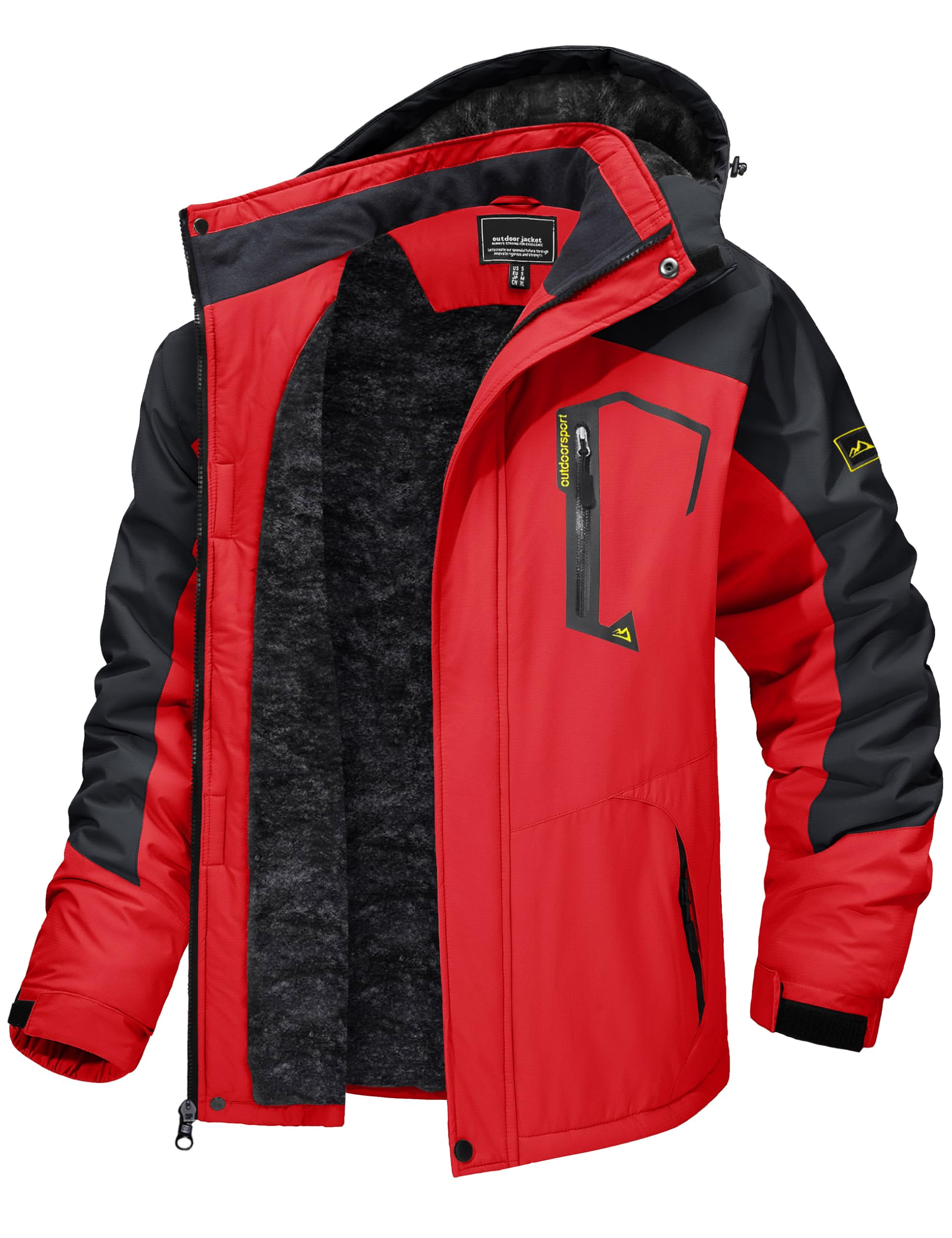 TACVASEN Men's Color Block Ski Jacket (TCTJ-215-816-Red-2XL_Red_M)