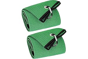 Green Tri-Fold Golf Towels: Your Golf Bag Essential