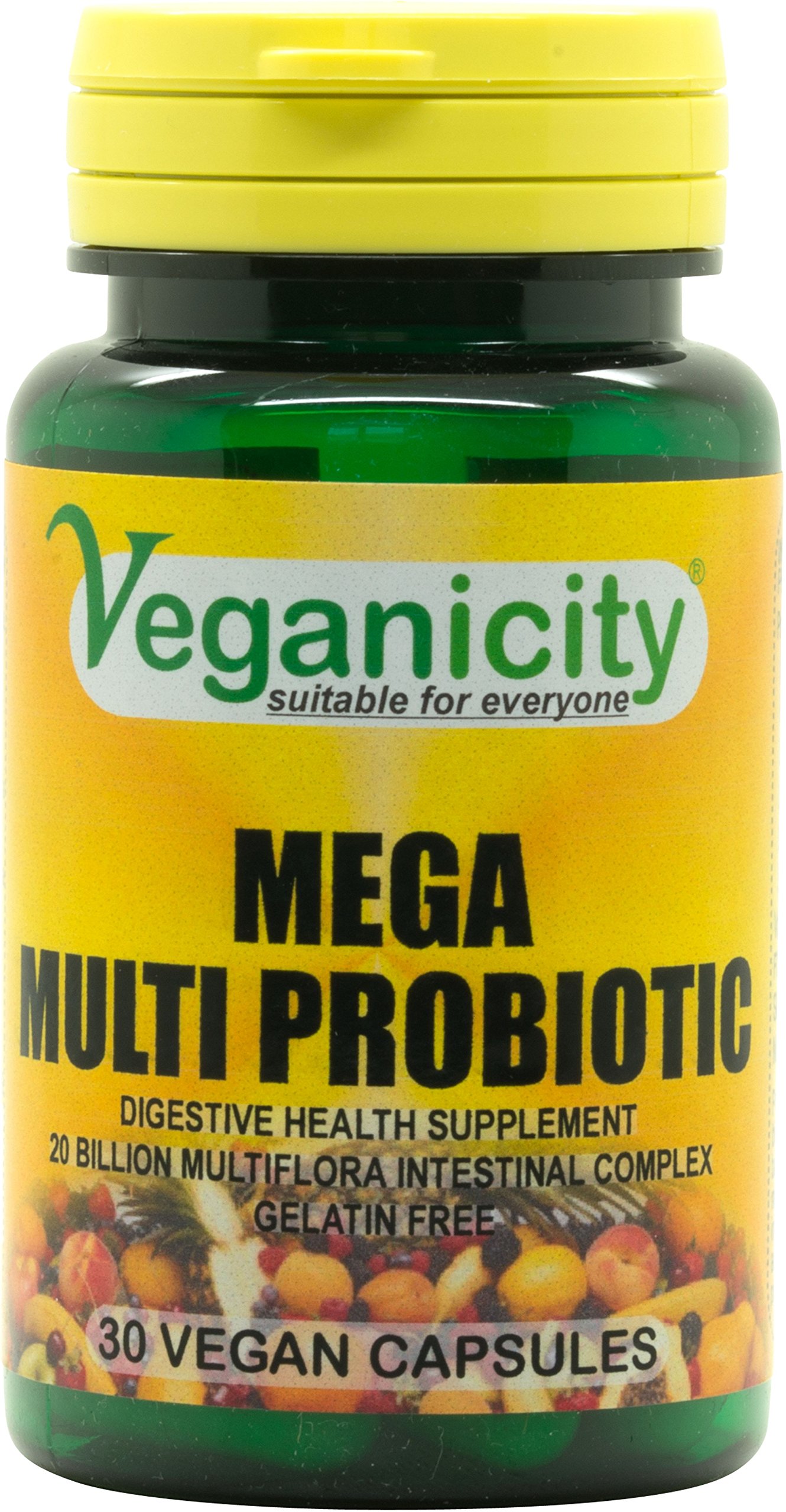 Mega Multi Probiotic 20 Billion Multi-strain Probiotic : Digestive Health Supplement : 30 Vegan Capsules, in a planet-friendly 99% recycled pot