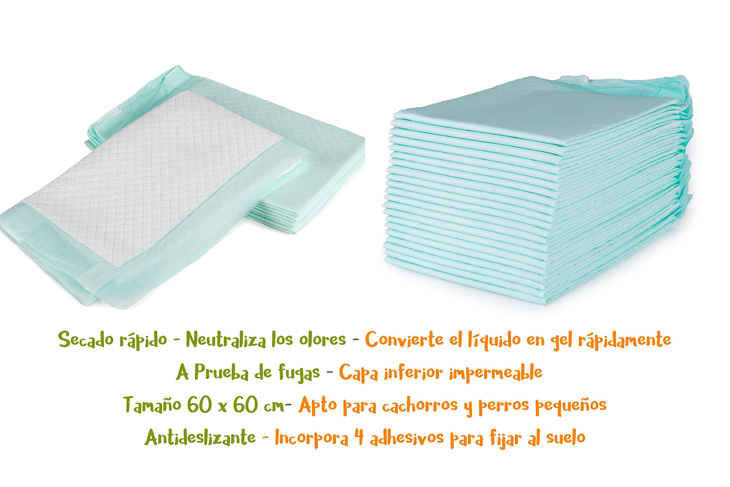 Peppo and Pets empapadores Perros 100 Unidades 6 Capas Súper absorbentes 60 cm x 60 cm Secado rápido
