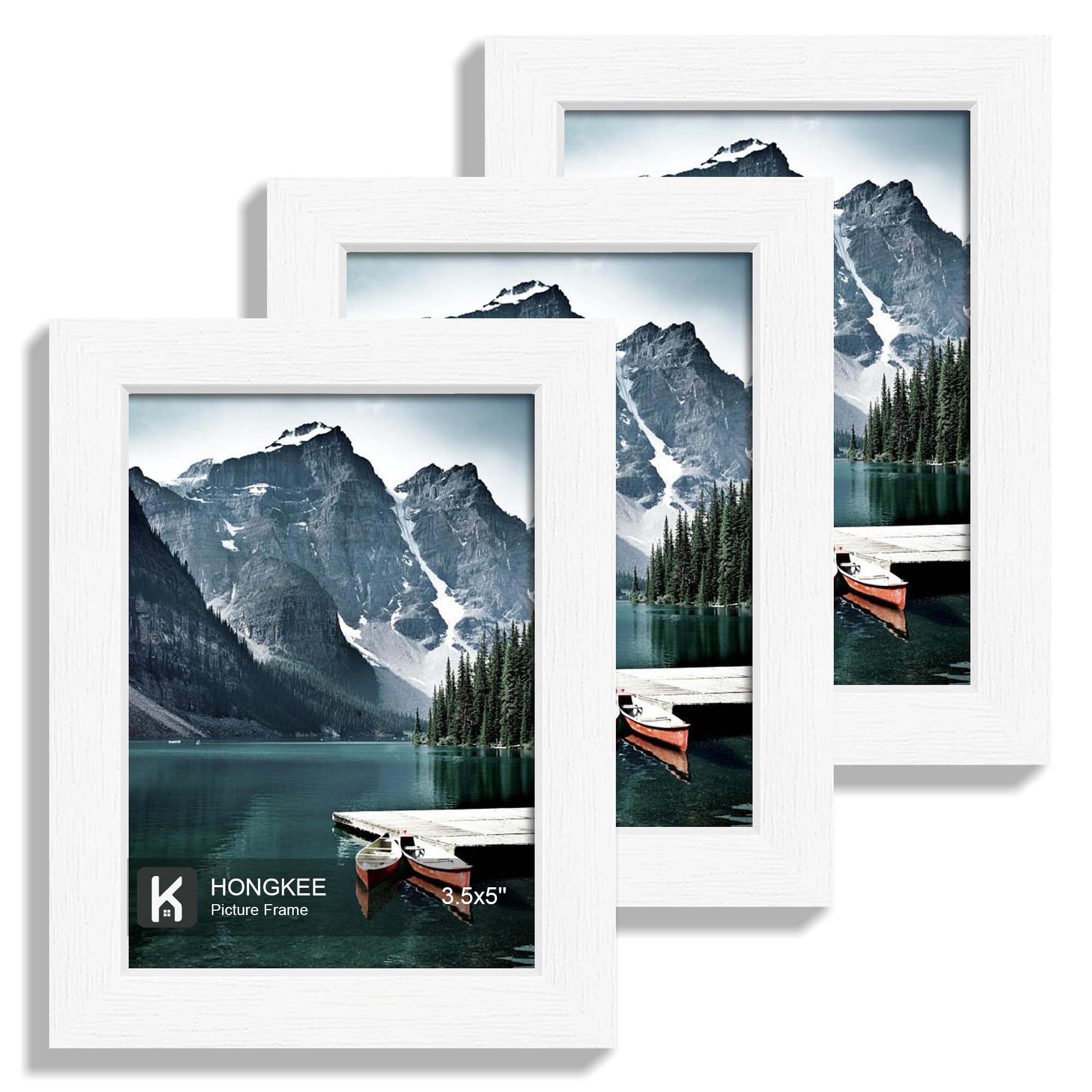 Amazon.com - Hongkee 3.5x5 Picture Frame Set of 3 - Made of Real