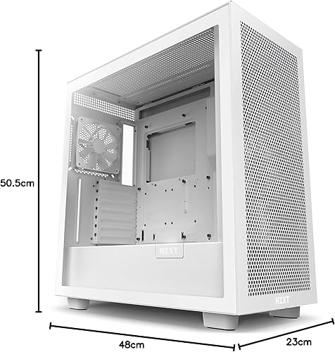 Miniatura 16 de NZXT H7 Flow RGB - Carcasa compacta ATX para juegos de PC de media torre - Panel frontal perforado de alto flujo de aire - Panel lateral de vidrio