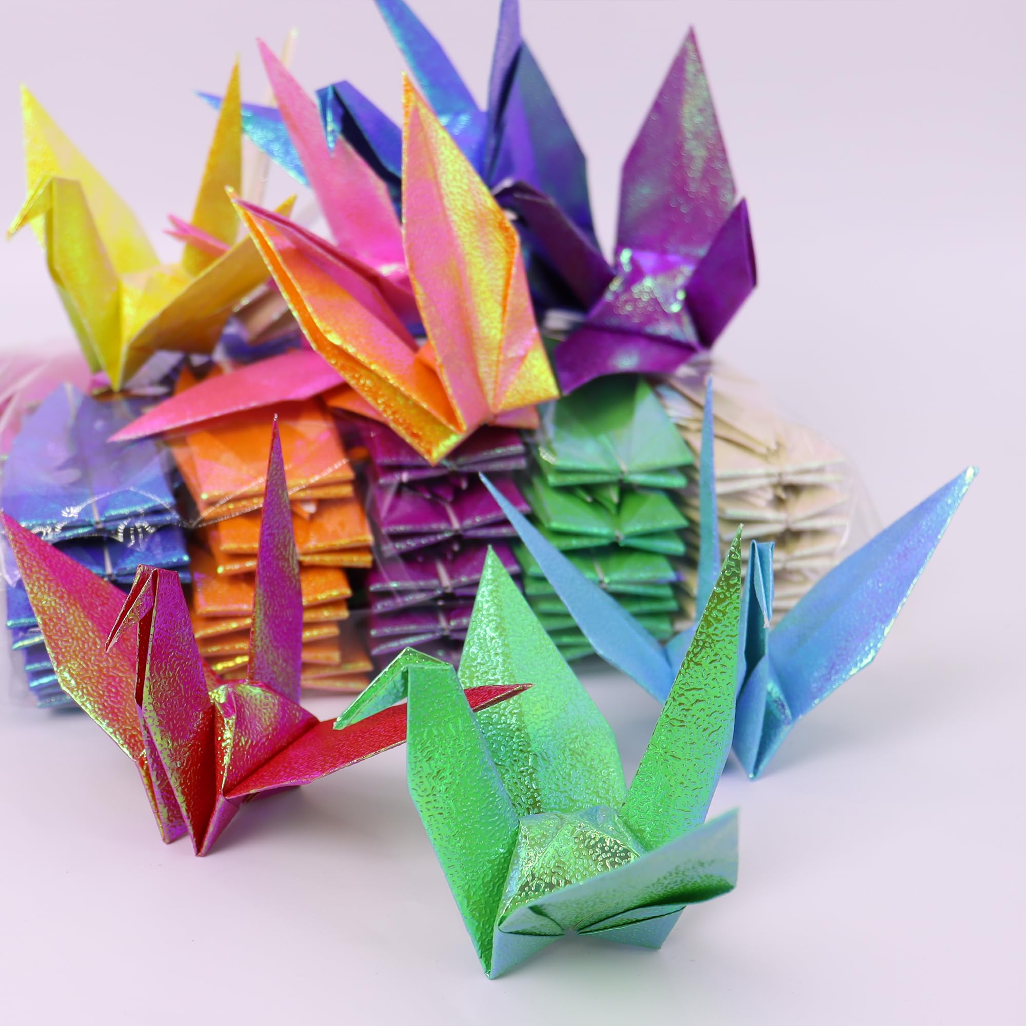 Lot de 100 grues origami blanches préfabriquées de 15 cm pour fête de mariage, centres de table, décorations de bricolage, guirlandes d'oiseaux, anniversaire, fête prénatale