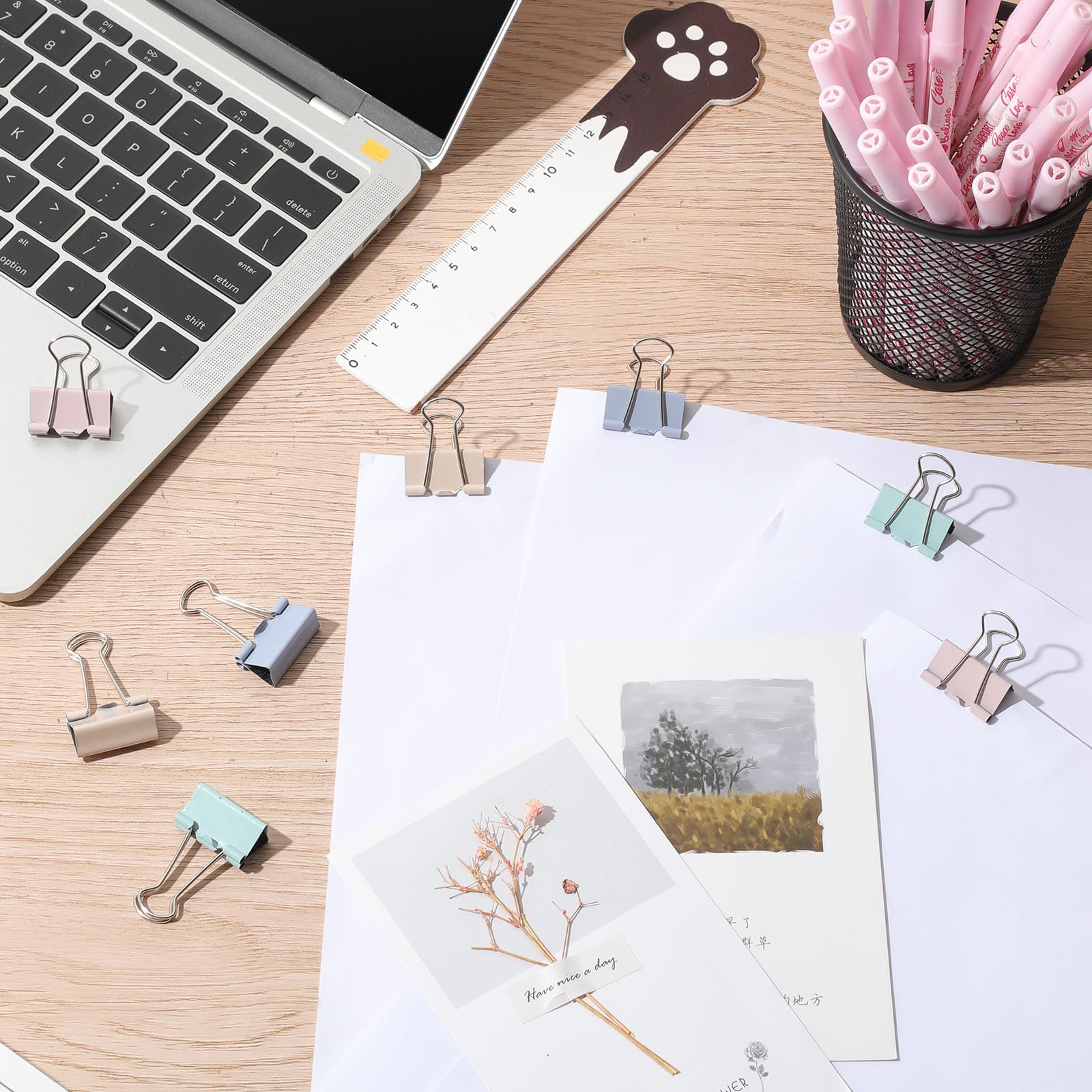 Jetec 500 Stück 2,5 cm bunte Binder-Clips, mittlere Büroklammern, Metall-Büroklammern für Lehrer, Studenten, Klassenzimmer, Geschäft, Büro und Schule, Bürobedarf