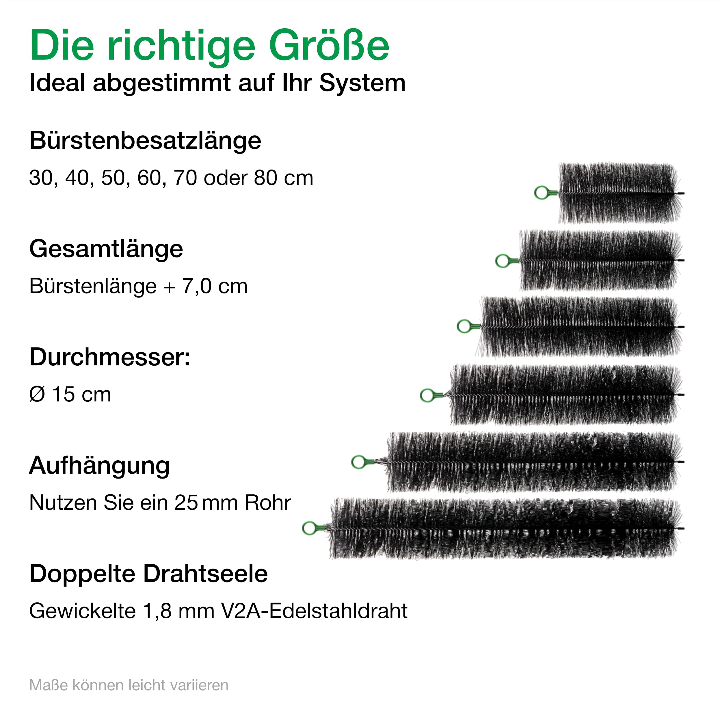 Wagner Green 24 Stück Filterbürsten, für Ihren Teichfilter und Koi Teich Filter (80x15 cm)