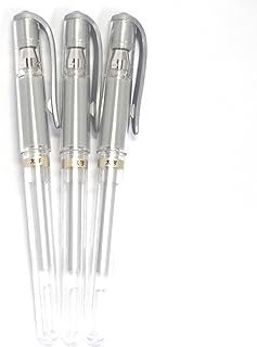 Uni-Ball Signo Broad Point Gel Impact Pen Silver Ink, 1.0mm, 3 pens per Pack (Japan import) [Komainu-Dou Original Package]