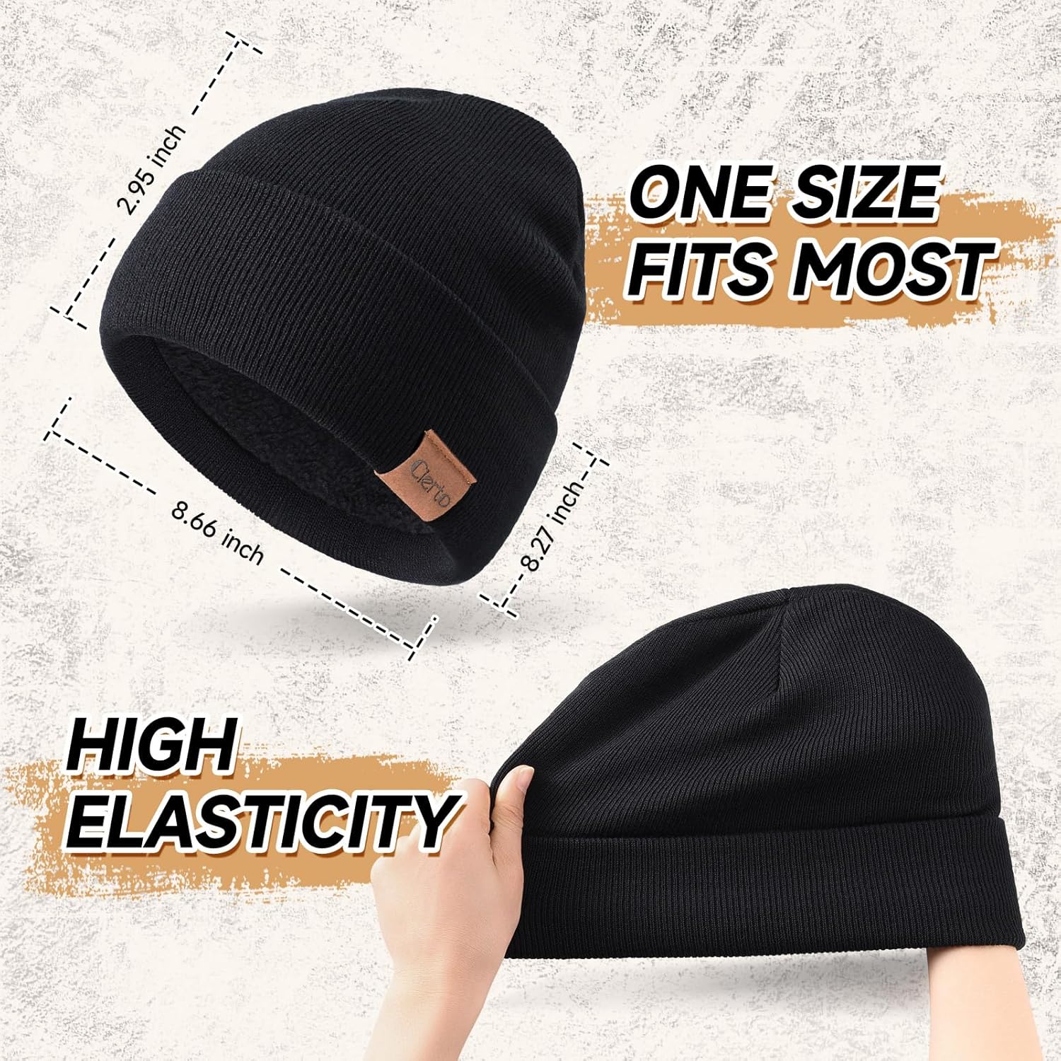 Winter Beanie for Men & Women: Cold Weather Thermal Fleece Lined Knit Hat | Warm Cuffed Stocking Cap - Image 3
