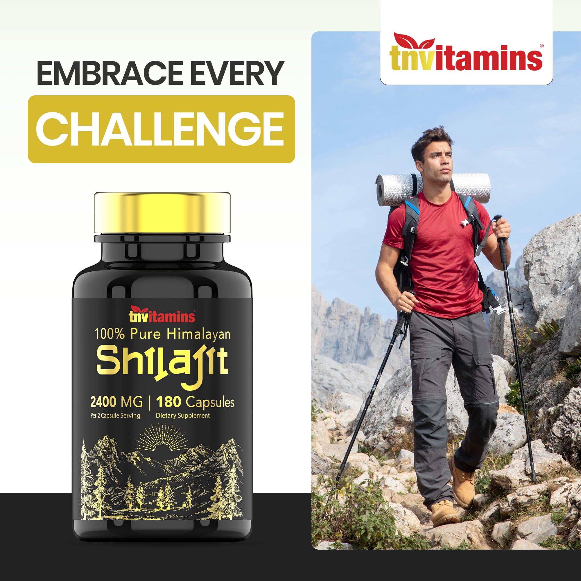 tnvitamins Shilajit Capsules 2400 MG - 180 Capsules | 100% Pure Himalayan Shilajit Resin Capsules for Men & Women | Three Month Supply! | Non-GMO, Gluten-Free — Amazon image 5