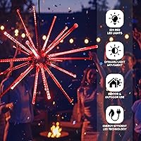 Vista 2 de Holiday Bright Lights LED 20" Interior/Exterior Meteor Burst Combo A - Rojo