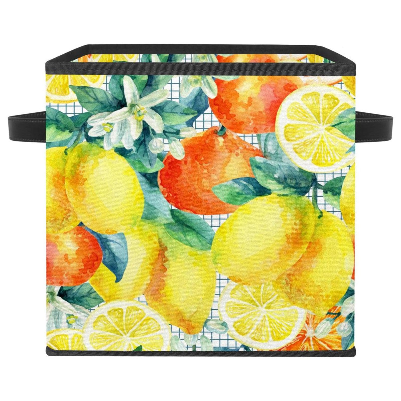 Boîte de rangement pliable cube tissu pour vêtement et livre avec poignées