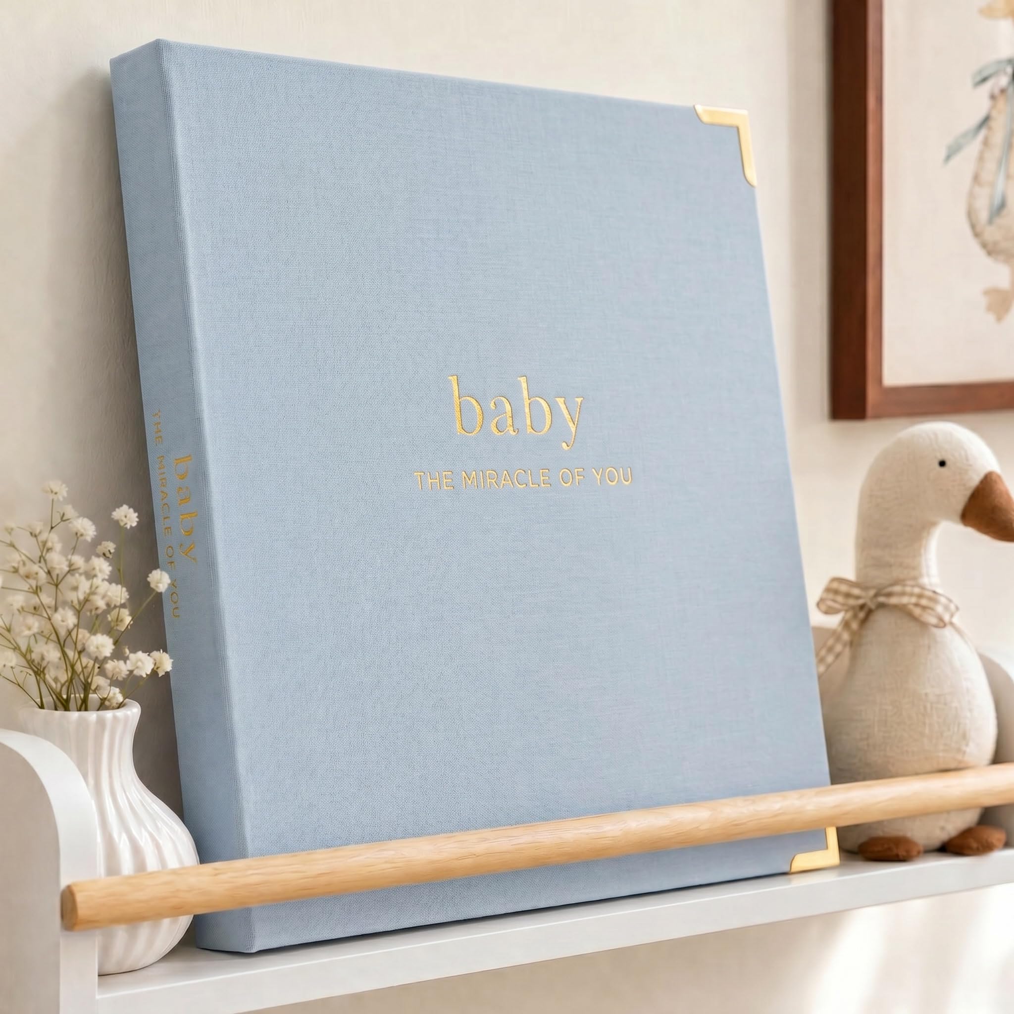 Libro dei ricordi per bambini e bambine – Timeless First 5 Year Baby Book – Gender Neutral Blue Baby Journal Scrapbook or Photo Album – Un libro pietra miliare per registrare ogni evento dalla nascita